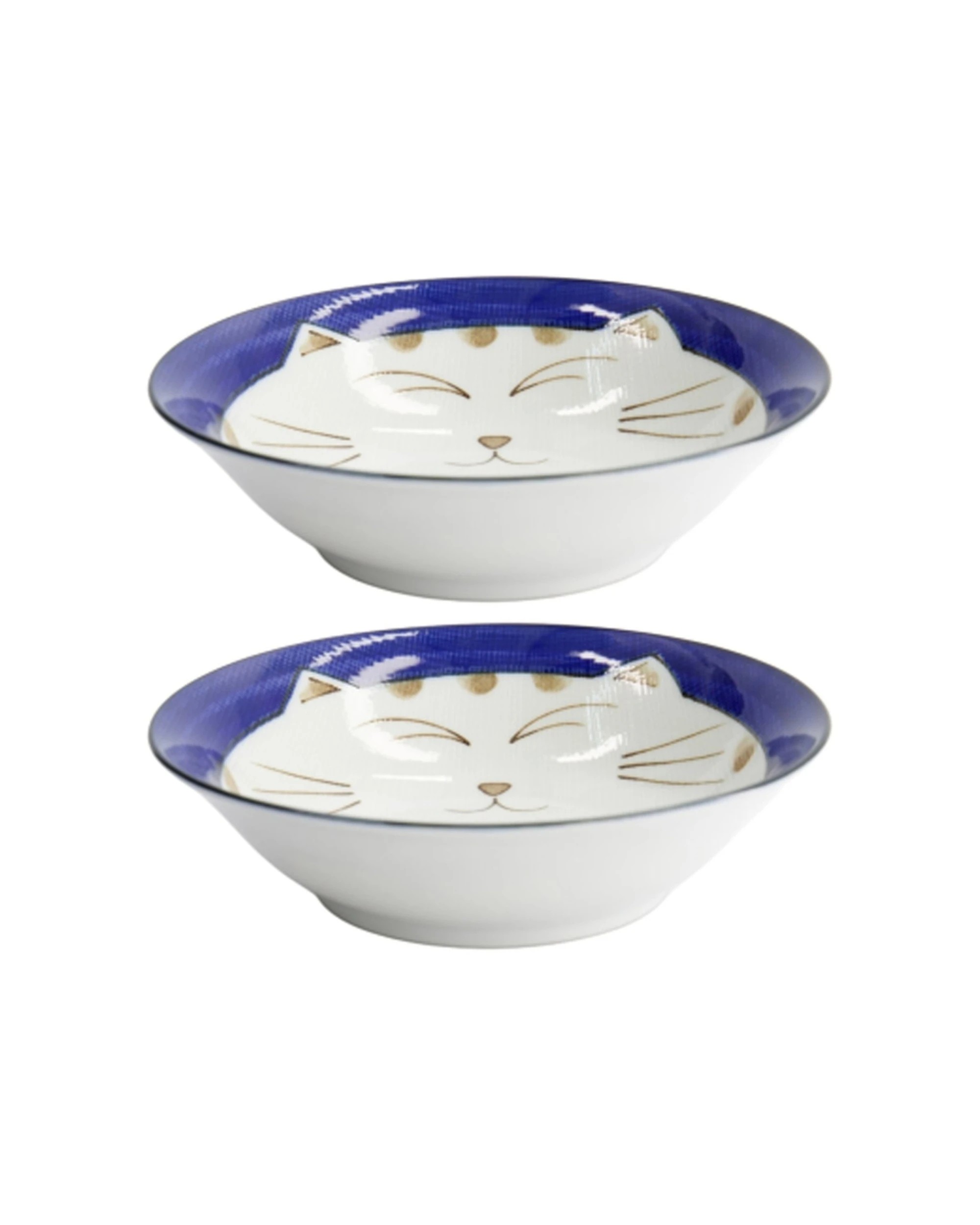 1 Tokyo Design 2PK Kawaii Neko Cat Bowl 16.5x5cm Tableware - Blue, 1 of 4