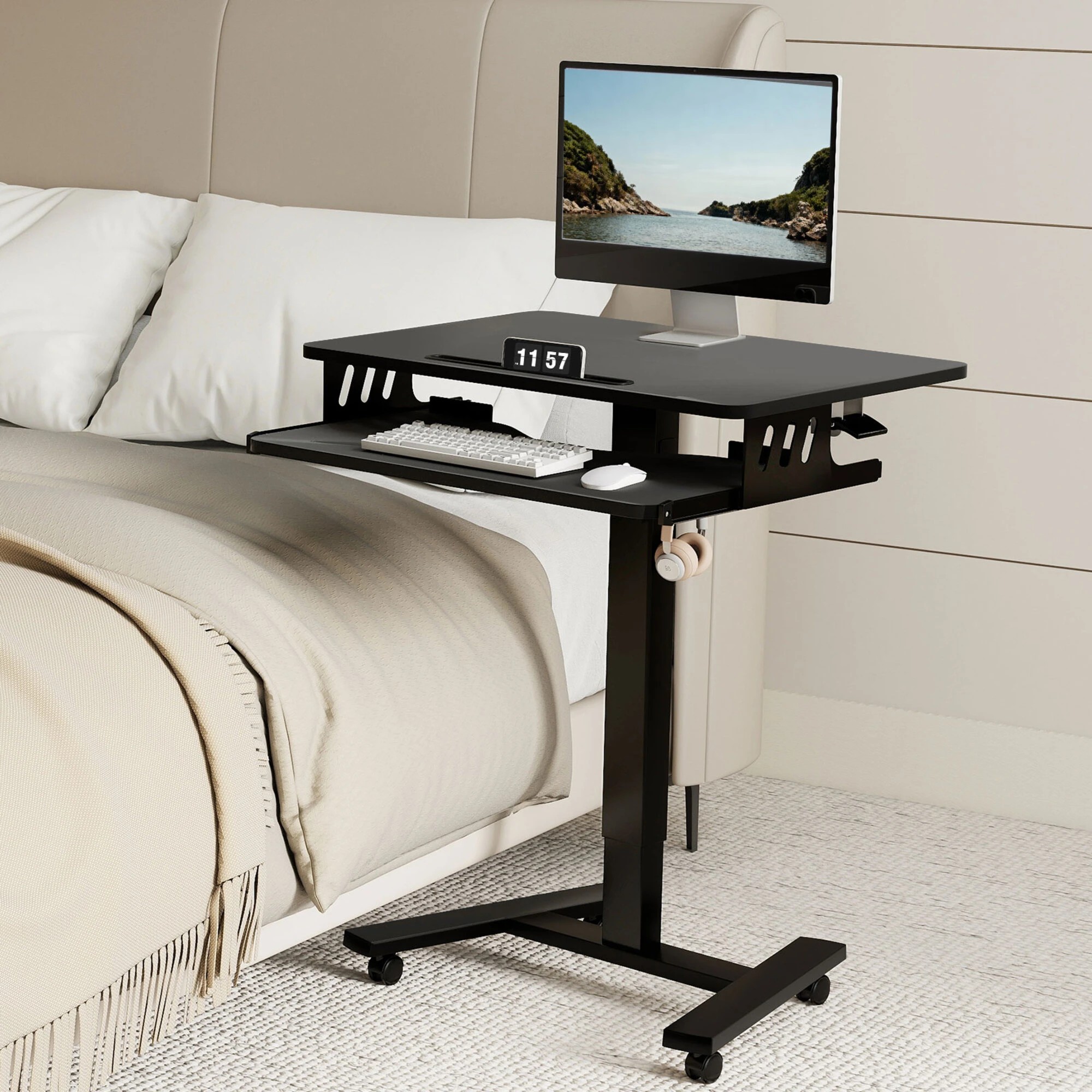7 Levede Mobile Standing Desk - Black, 7 of 9