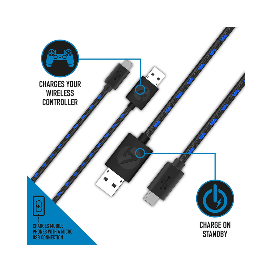 5 4Gamers PS4 3m Superfast Play and Charge Cable Twin Pack, 5 of 7