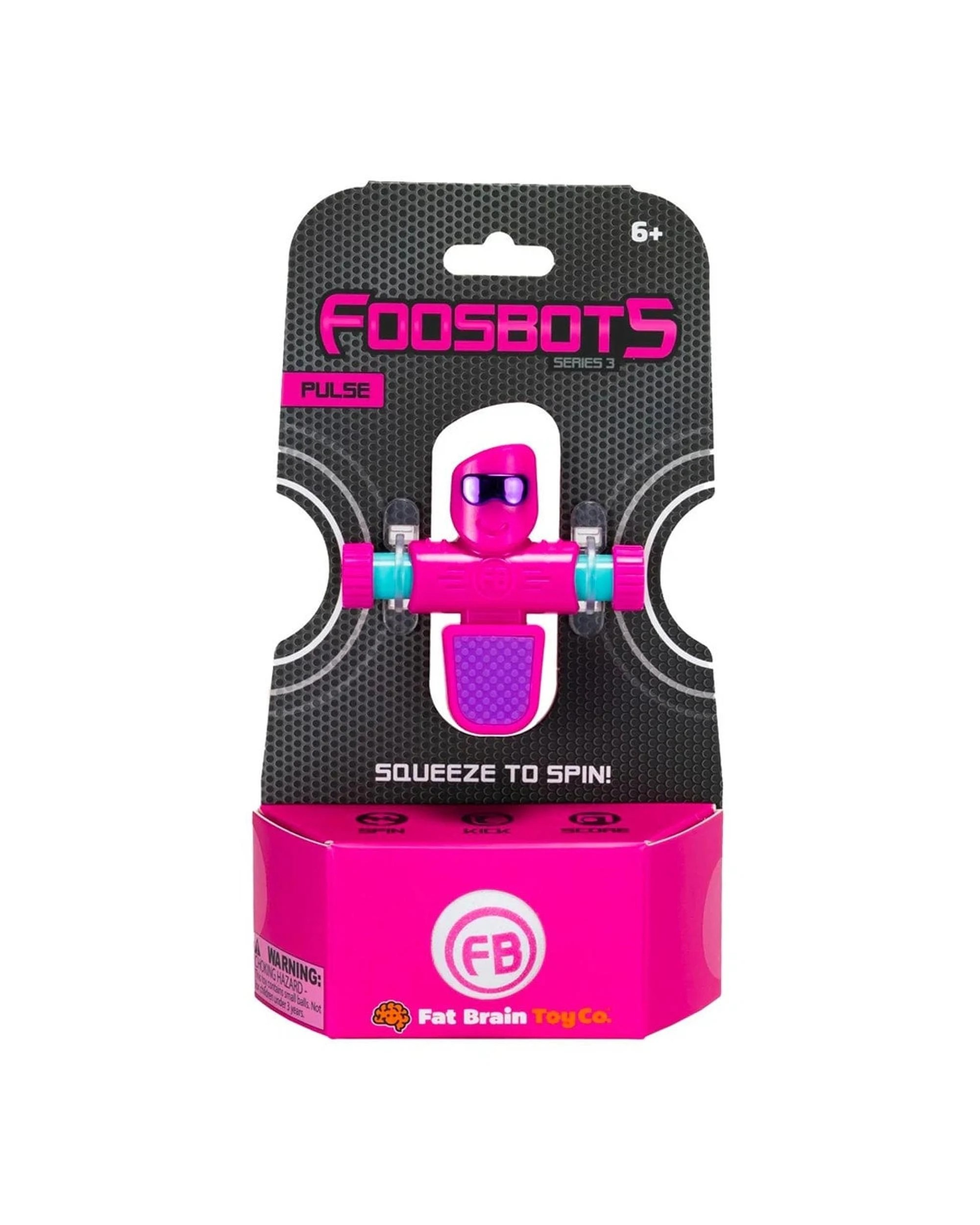 1 Fat Brain Toy Co Foosbots Series 3 Pulse - Pink, 1 of 4