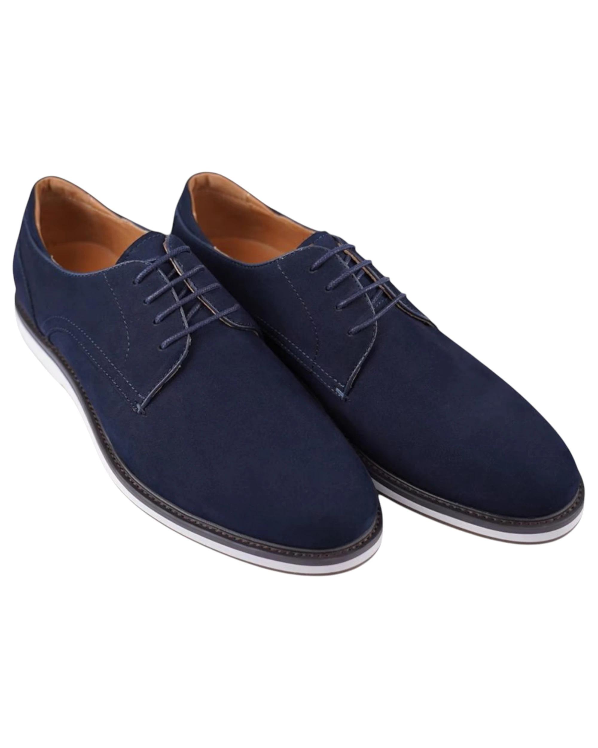 6 Batsanis Mens Colter Lace Up Work Formal Shoes NAVY, 6 of 6