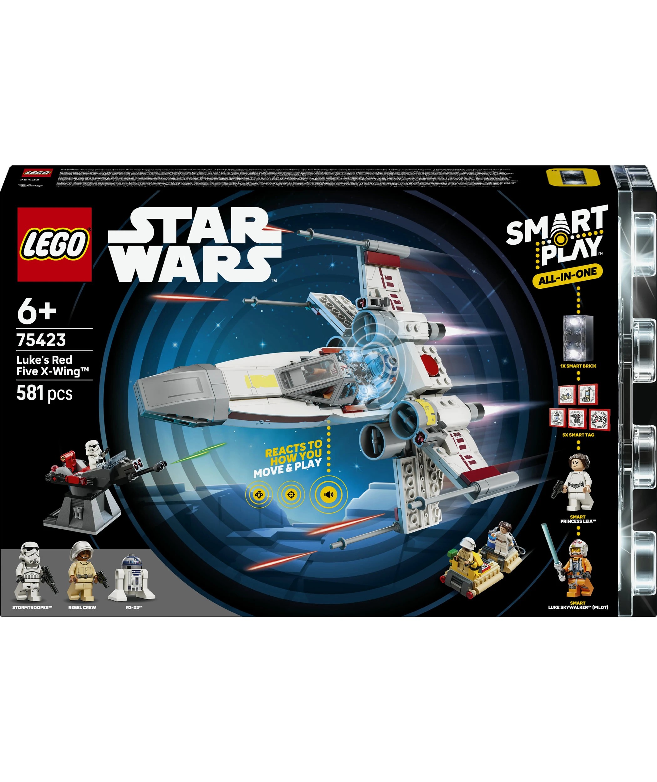 1 LEGO Star Wars SMART Play: Luke's Red Five X-Wing 75423, 1 of 10