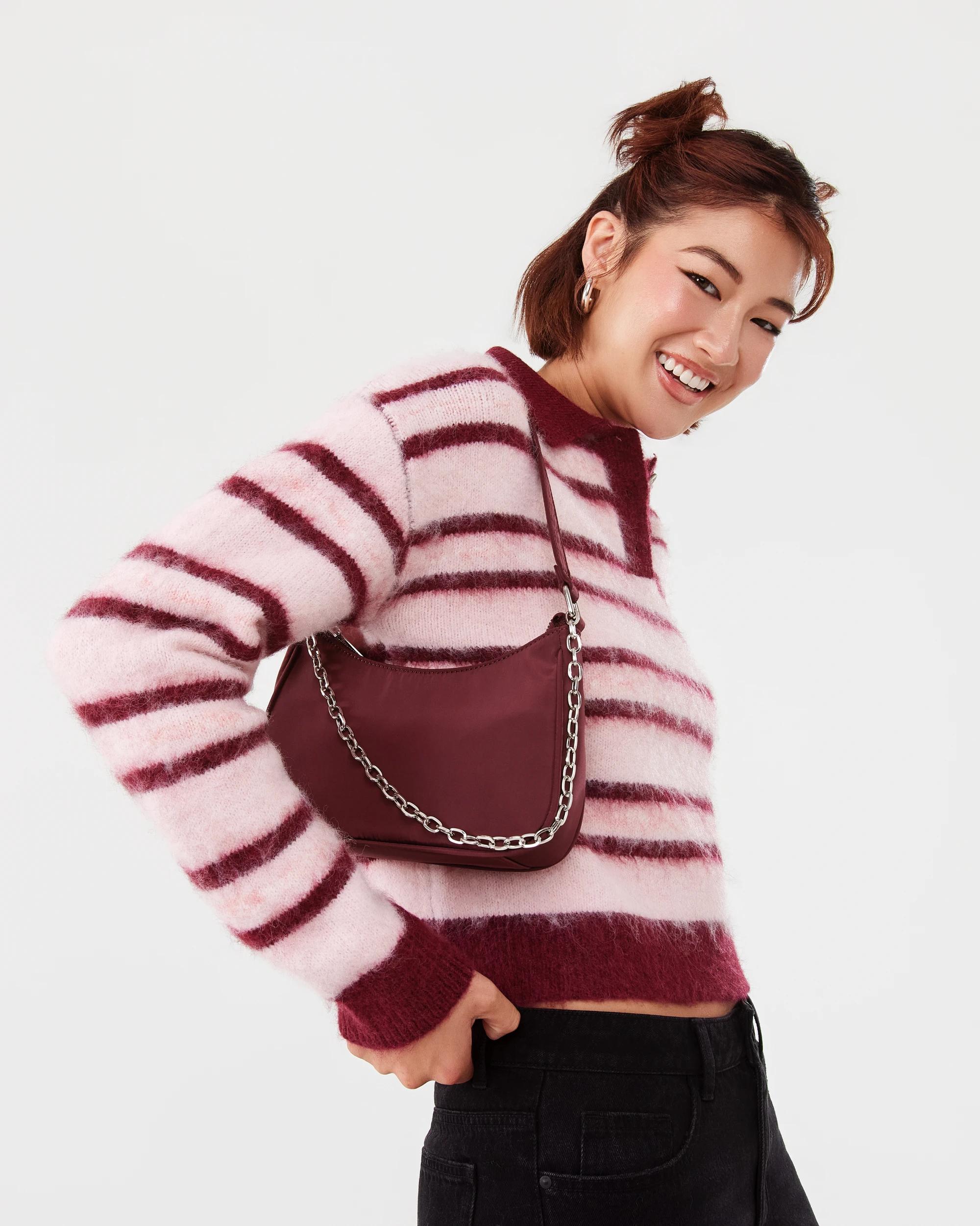 5 Nylon Shoulder Bag Red Plum, 5 of 7