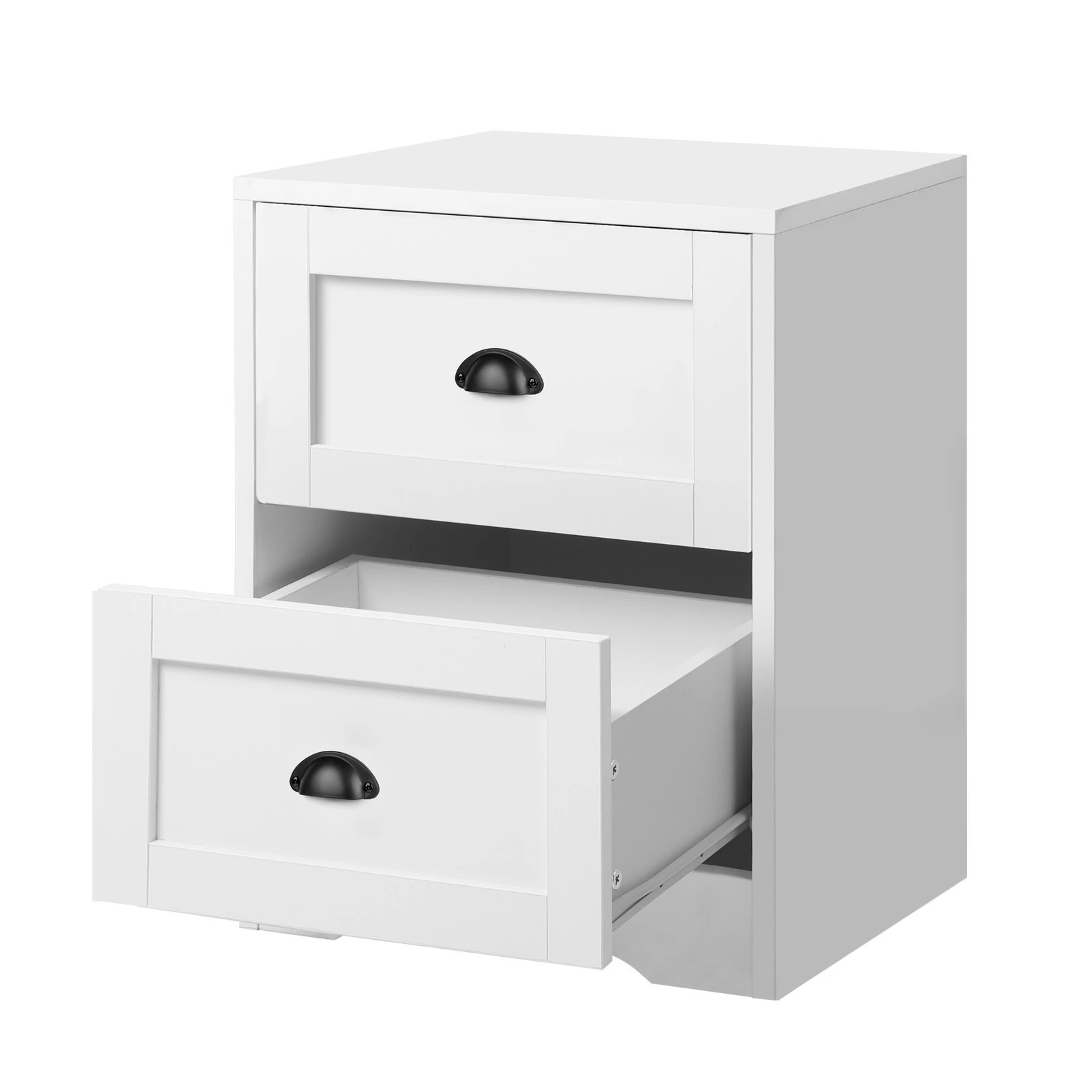 5 Alfordson 2x Bedside Table Hamptons Nightstand Storage Side Cabinet - White, 5 of 9