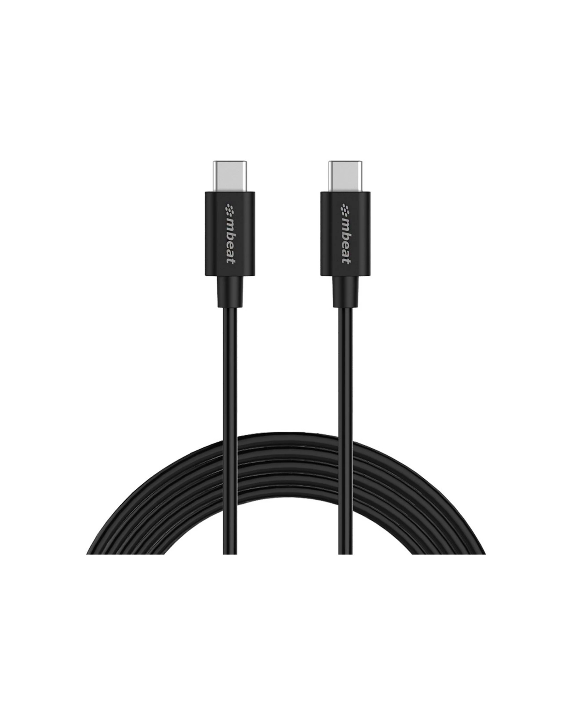 mBeat Prime 3A USB-C to USB-C 2.0 Charge Sync Cable 1m - Black - Kmart