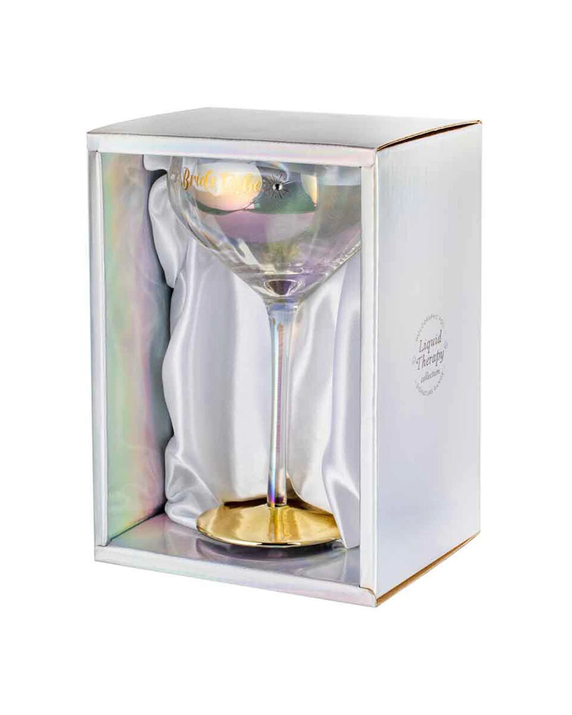 2 LMD Bride Holographic Stemmed Coupe Glass Drinkware 300ml - Multi, 2 of 2
