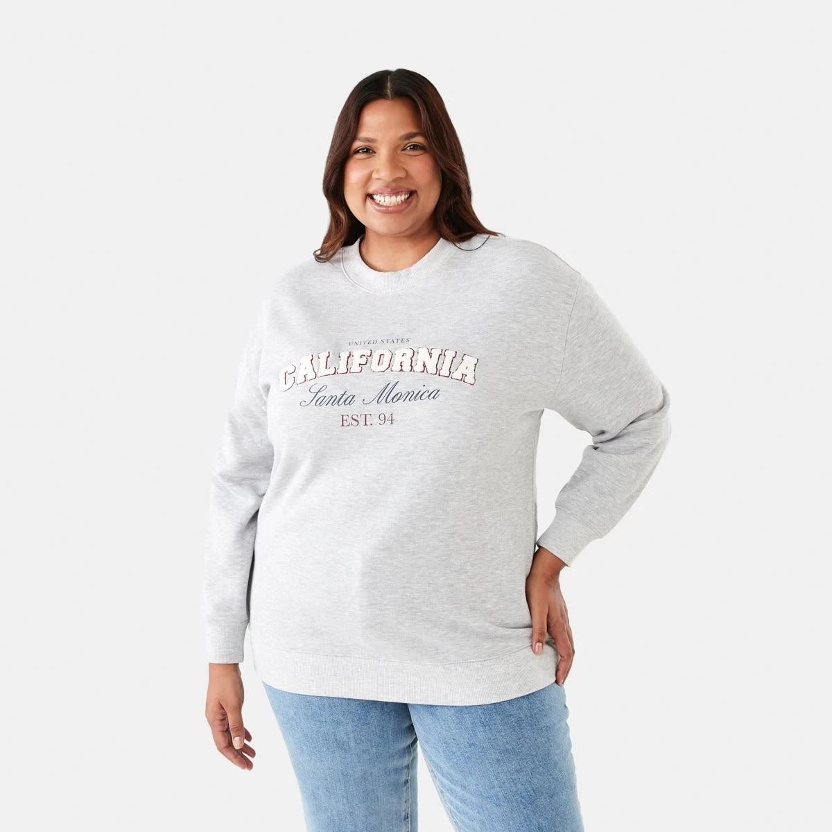 1 Curve Long Sleeve Crew Neck Sweatshirt California, 1 of 5