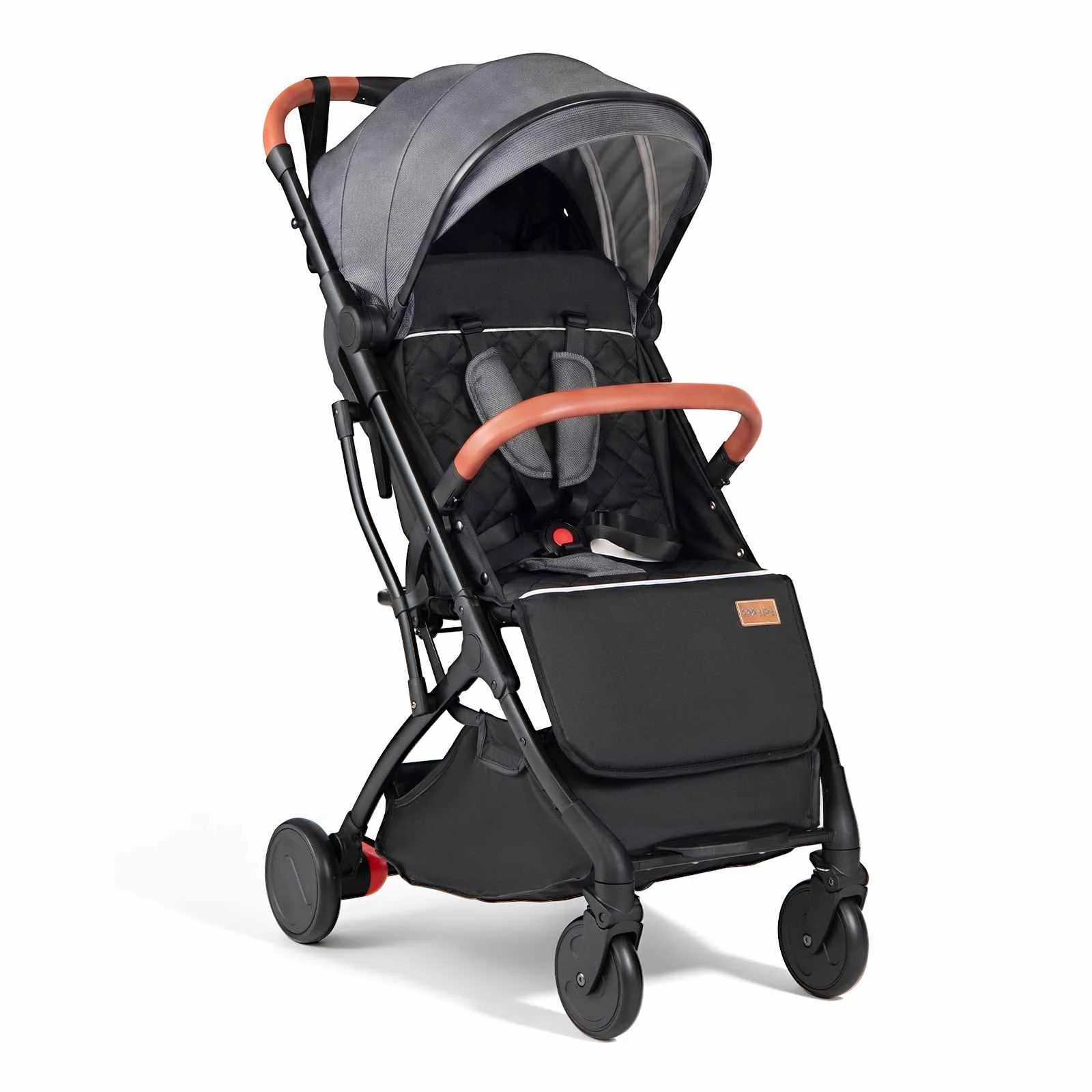 1 Costway Adjustable Baby Stroller Compact Pram One-Hand Folding - Grey, 1 of 3
