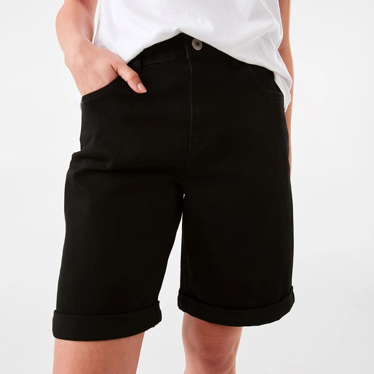 1 Denim Bermuda Shorts Black Wash, 1 of 7