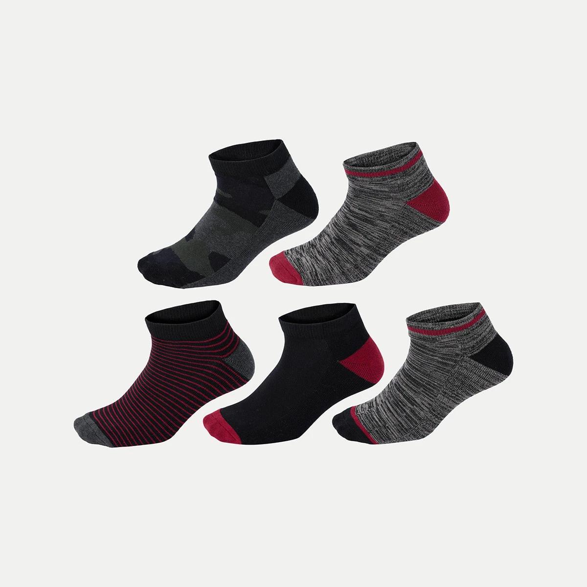 1 5 Pack Low Cut Sport Socks CAMO STRIPE SPACE CHAR, 1 of 3