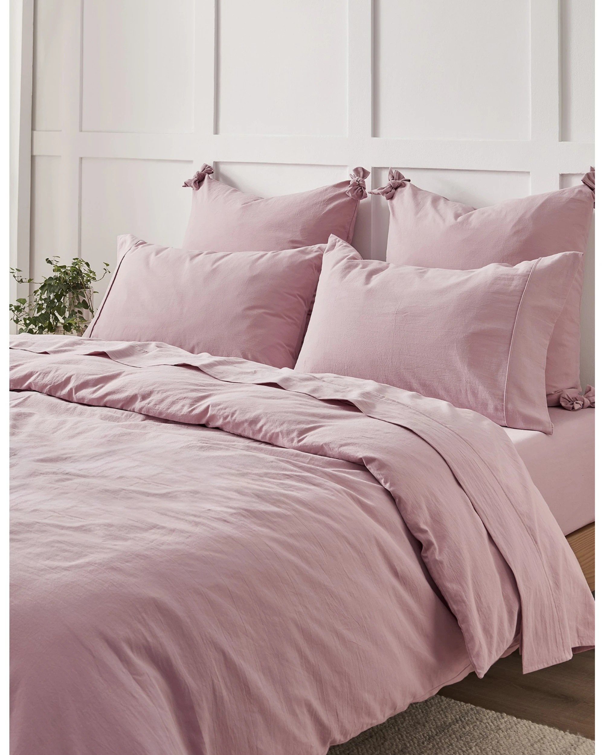 8 Dreamaker Bonnie Washed Cotton Sheet Set - King Bed - Pink Pearl, 8 of 9