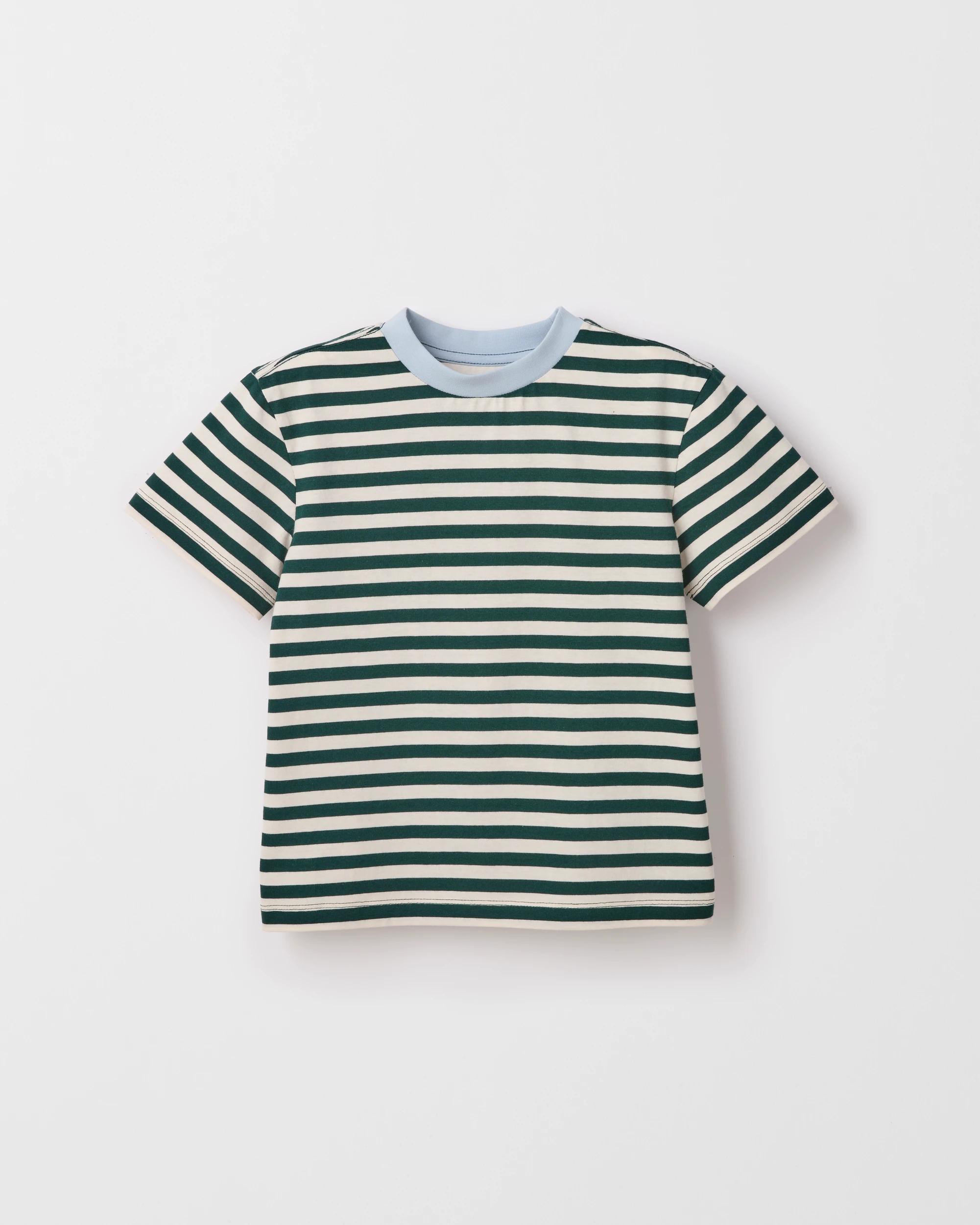 4 Target Kids Australian Cotton Short Sleeve T-Shirt GREEN STRIPE, 4 of 5