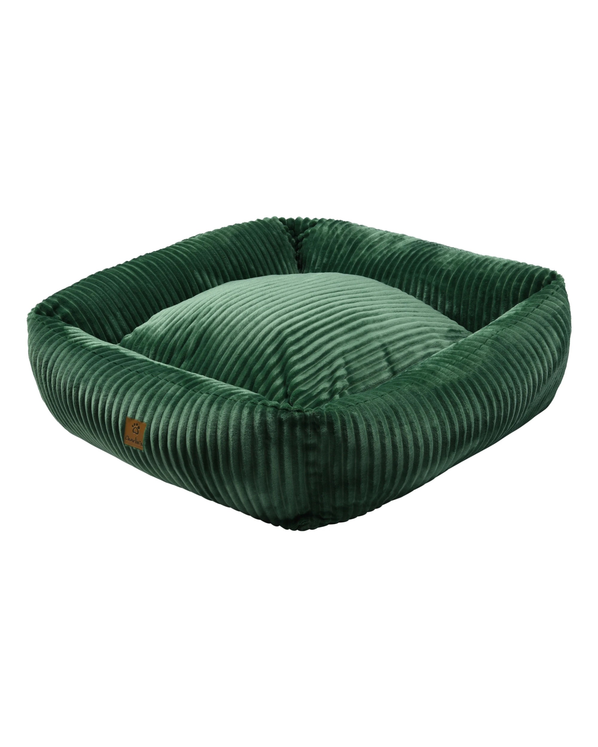 6 Charlie's Ascher Plush Corduroy Square Dog Bed Large - Eden Green, 6 of 10