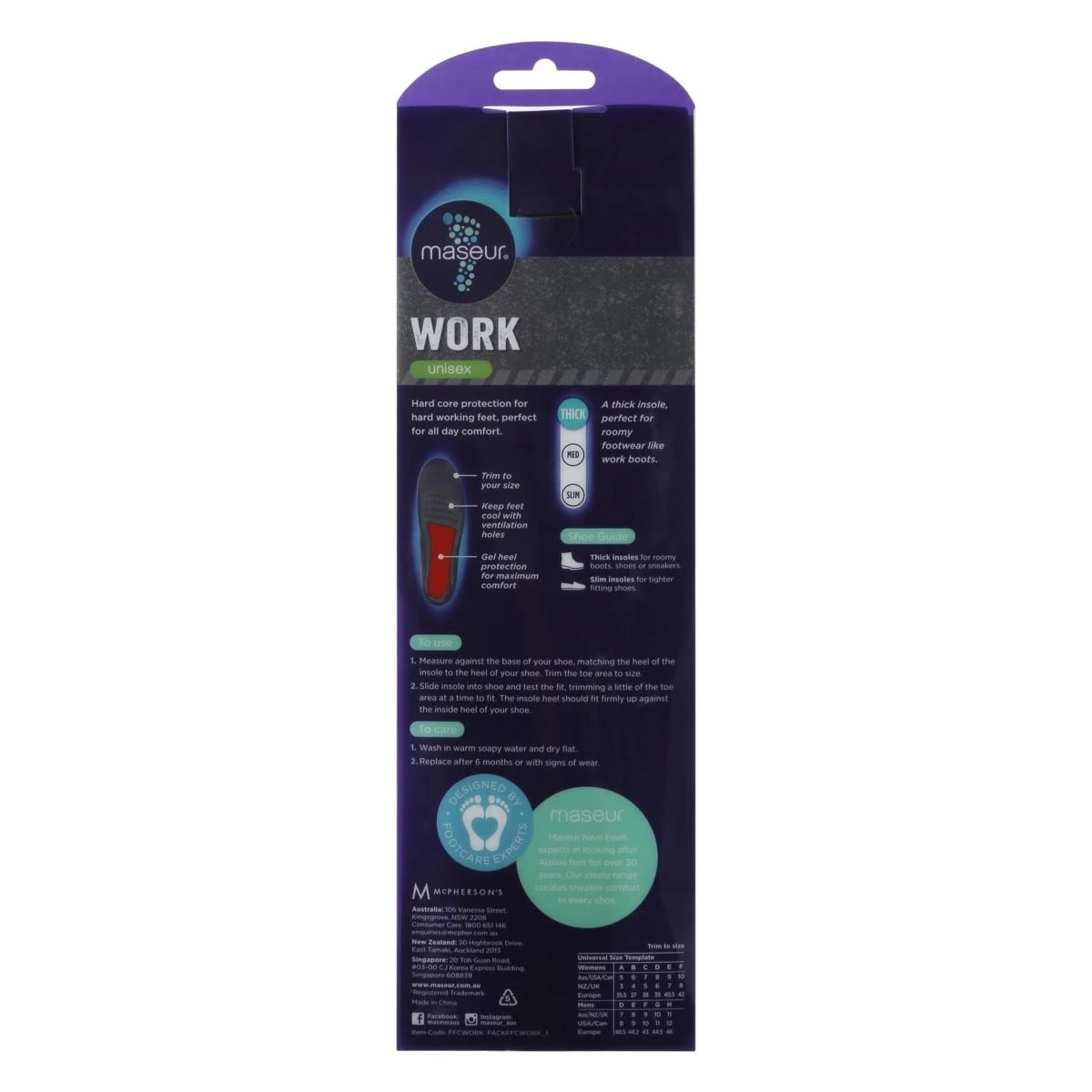 3 Masseur Footcare Work Insoles - Black, 3 of 6