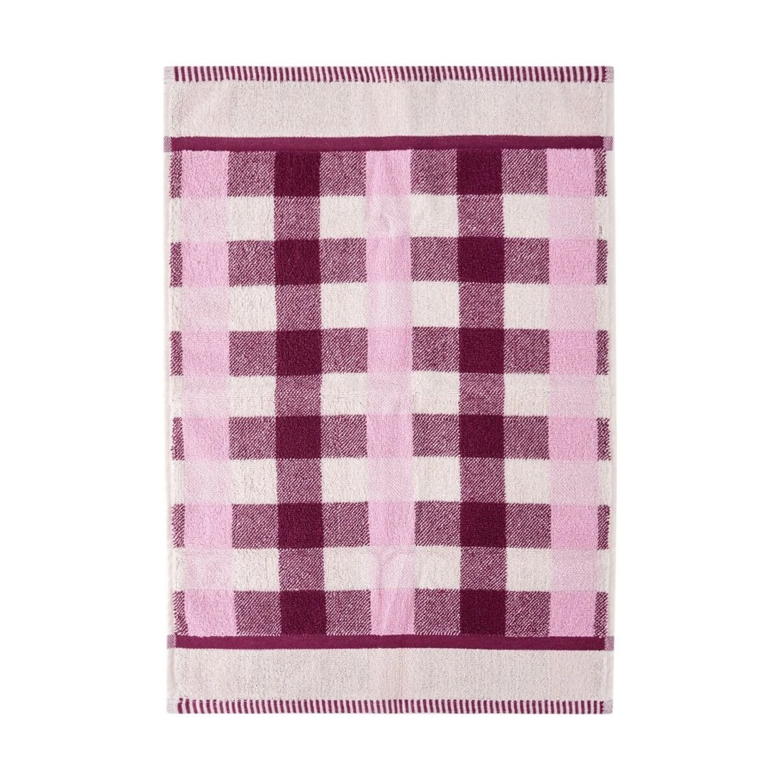 3 Cotton Check Hand Towel - Pink, 3 of 5