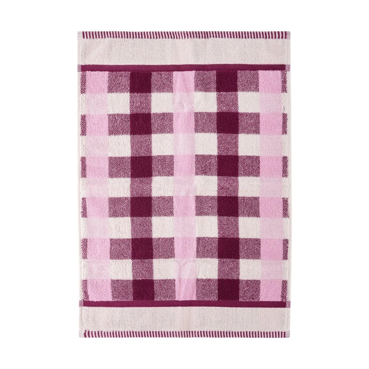 3 Cotton Check Hand Towel - Pink, 3 of 5