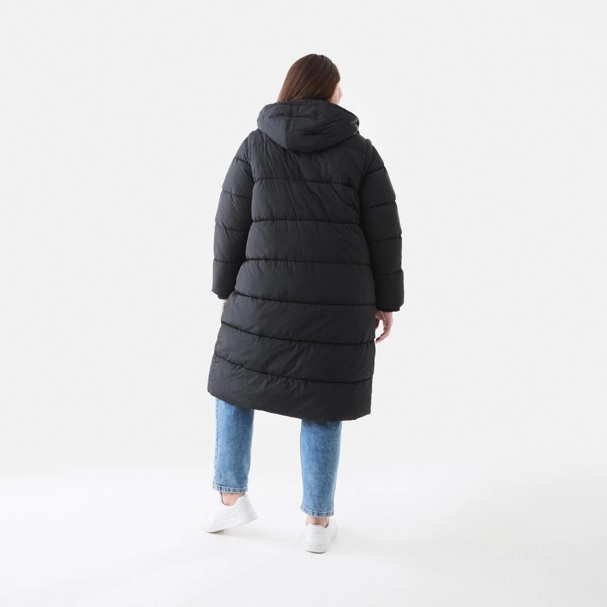 4 Curve Long Sleeve Hybrid Puffer Jacket Black, 4 of 7
