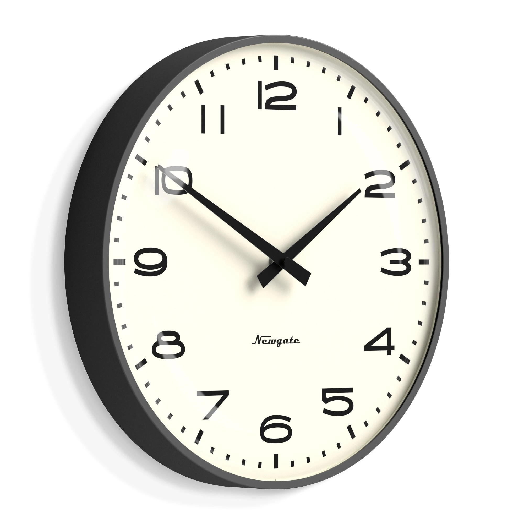 2 Newgate Radio City Wall Clock Black Arabic Dial - Matte Blizzard Grey - Grey, 2 of 5