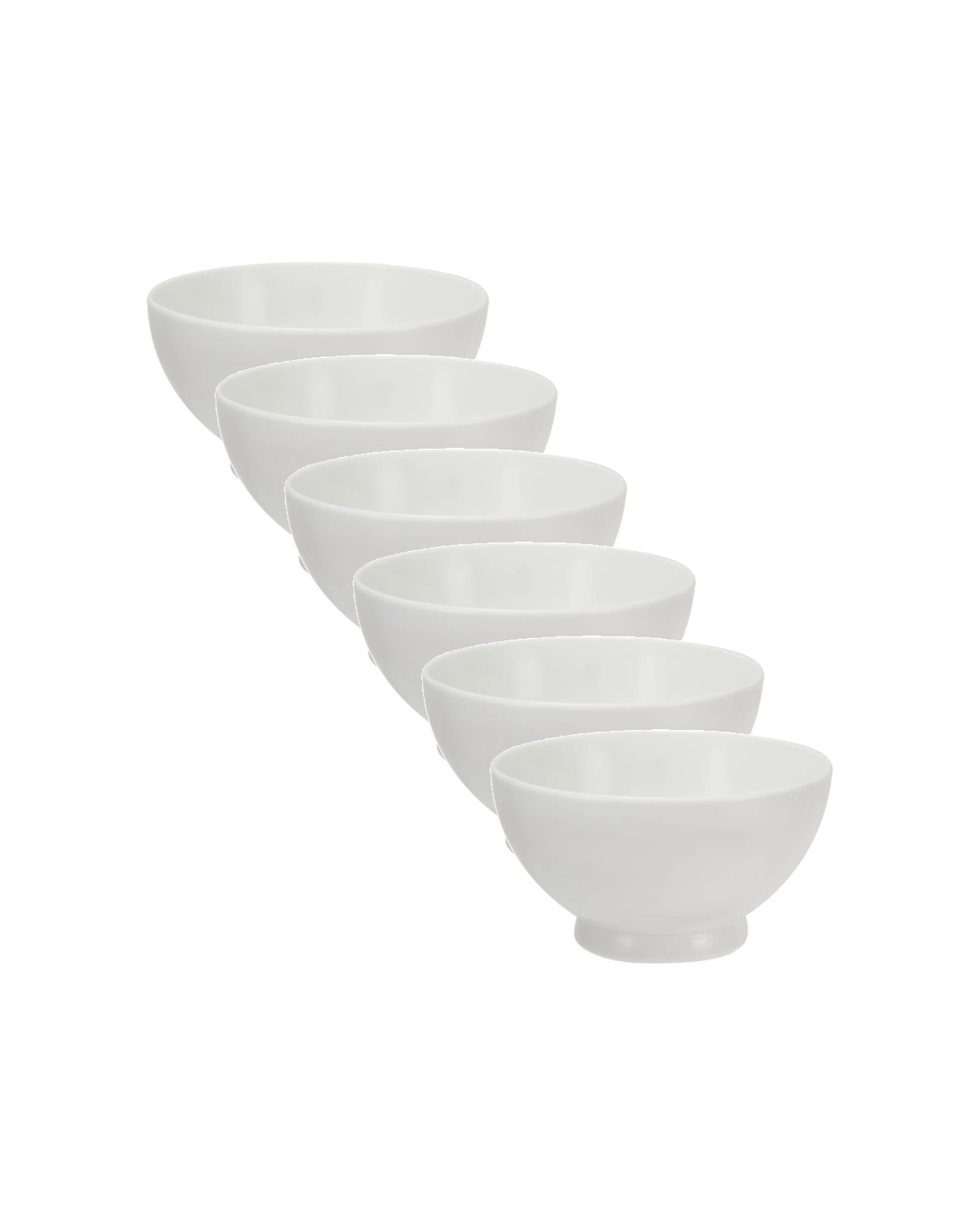 1 Maxwell & Williams 6x Basics Rice Bowl Porcelain 10cm High Quality Dinnerware Set - White, 1 of 3