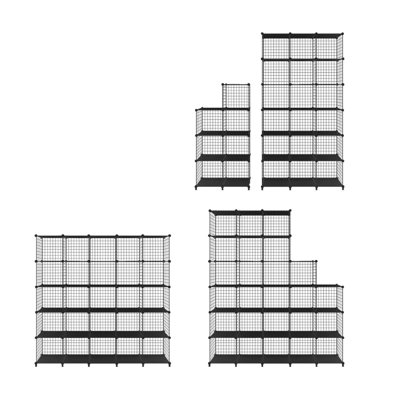 3 LUXSUITE 25 Cube Storage Organizer Ball Rack Black, 3 of 5