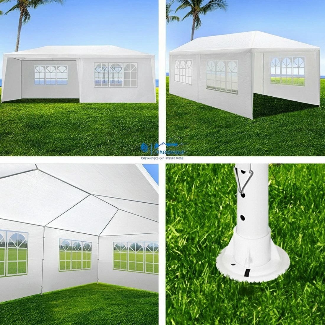 6 Instahut Gazebo 3x6m Marquee Wedding Party Tent Outdoor Camping Side Wall Canopy 6 Panel - White, 6 of 6