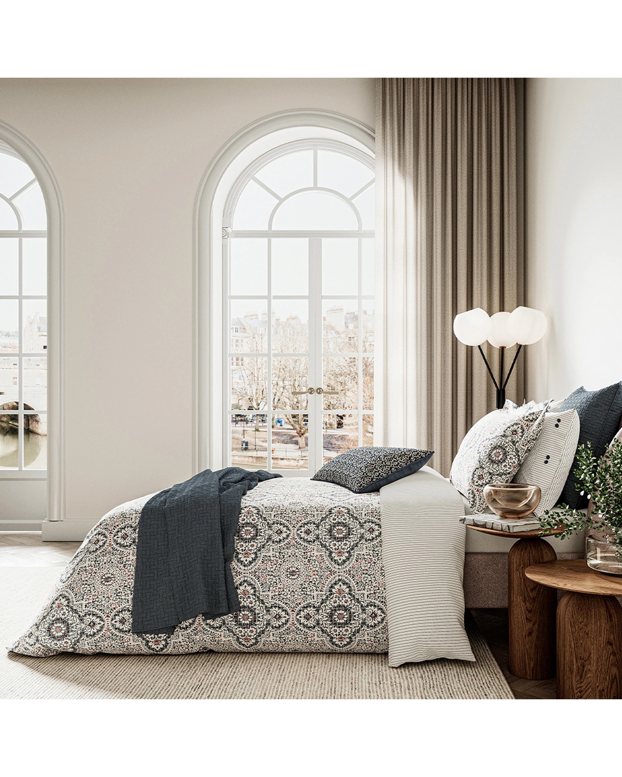 1 Bedeck Nena Cover Set With Pillowcases Denim - Queen Bed - Multi, 1 of 2
