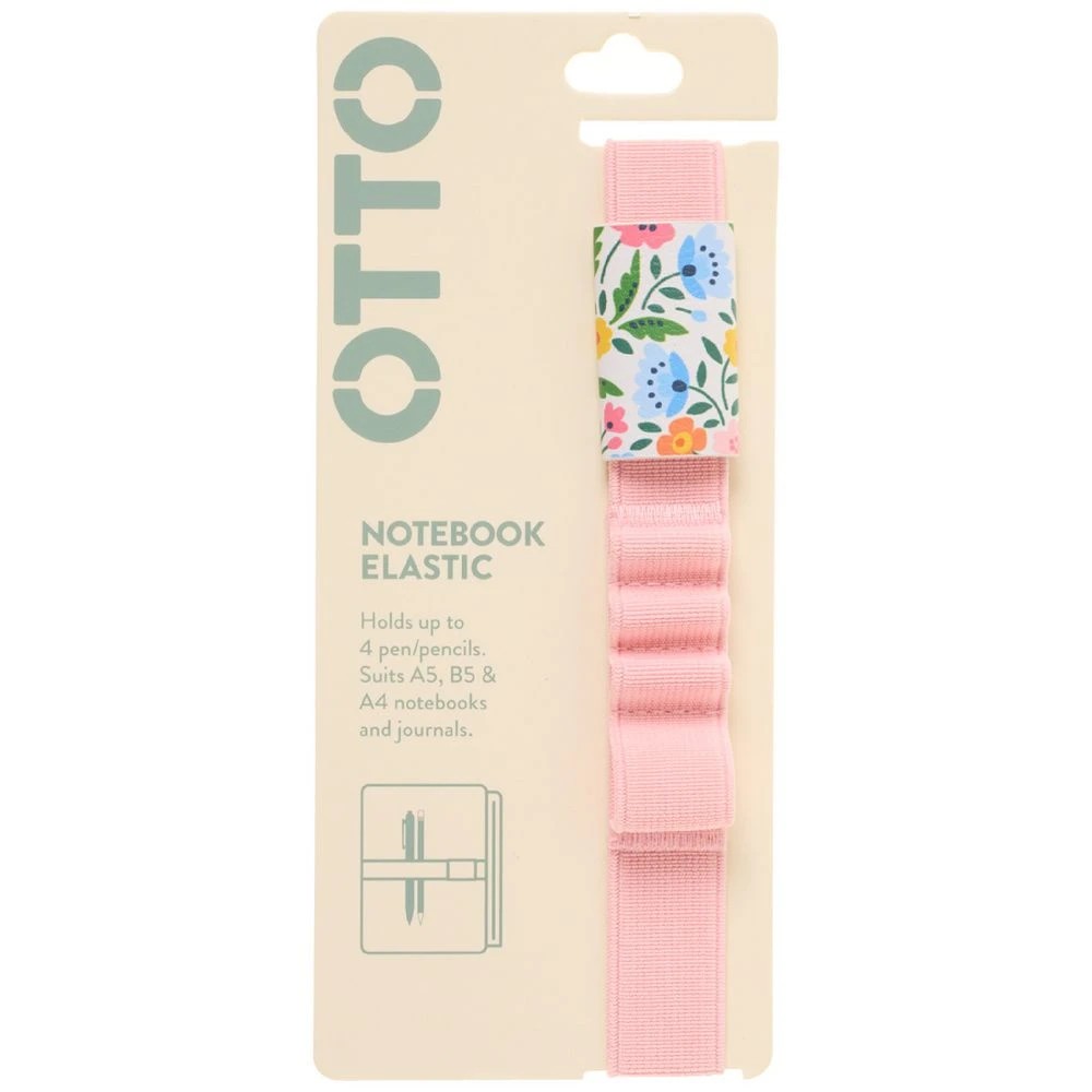 1 Otto 4 Loop Elastic Pen Holder Pink, 1 of 2