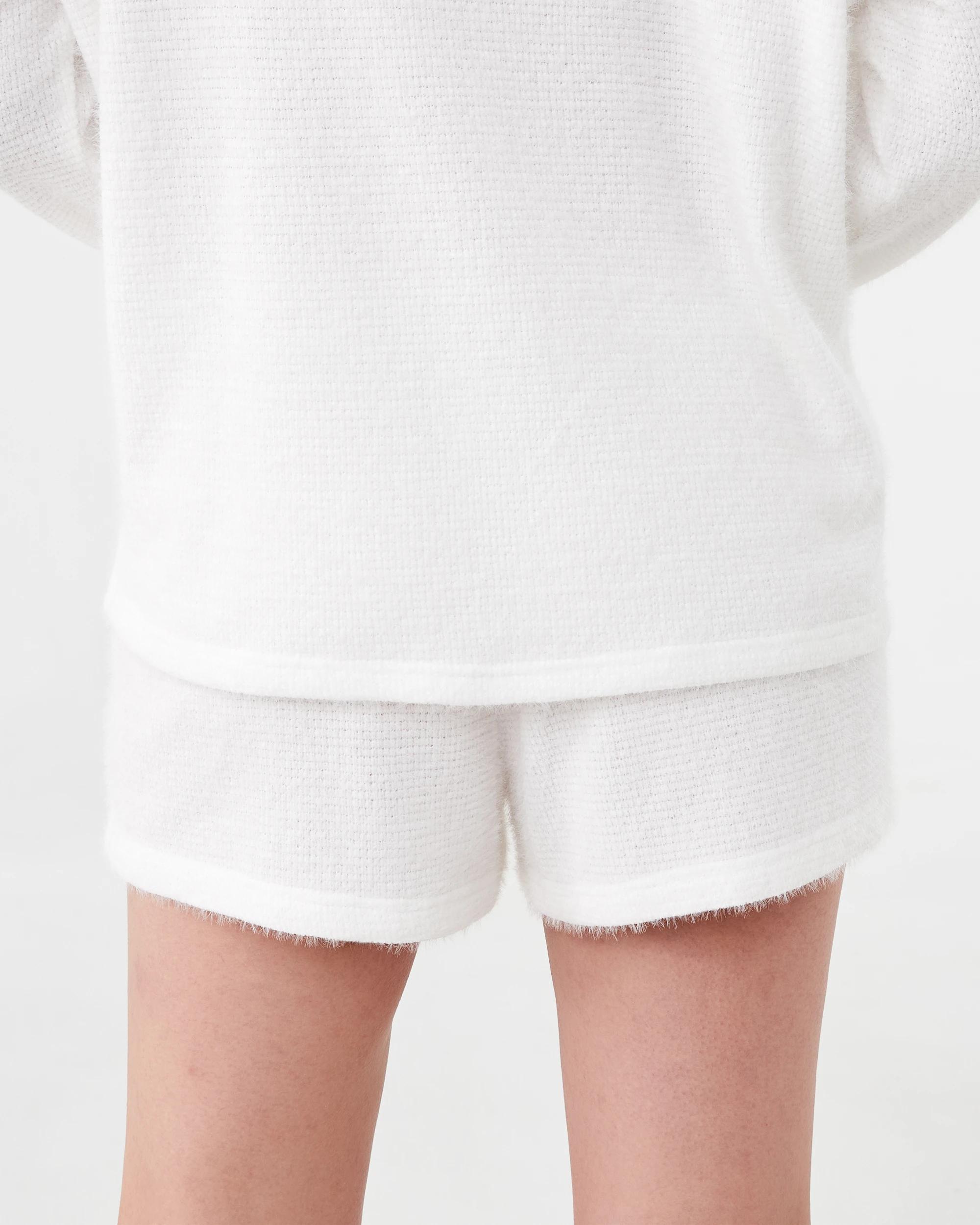 3 Plush Waffle Lounge Shorts Whisper, 3 of 6