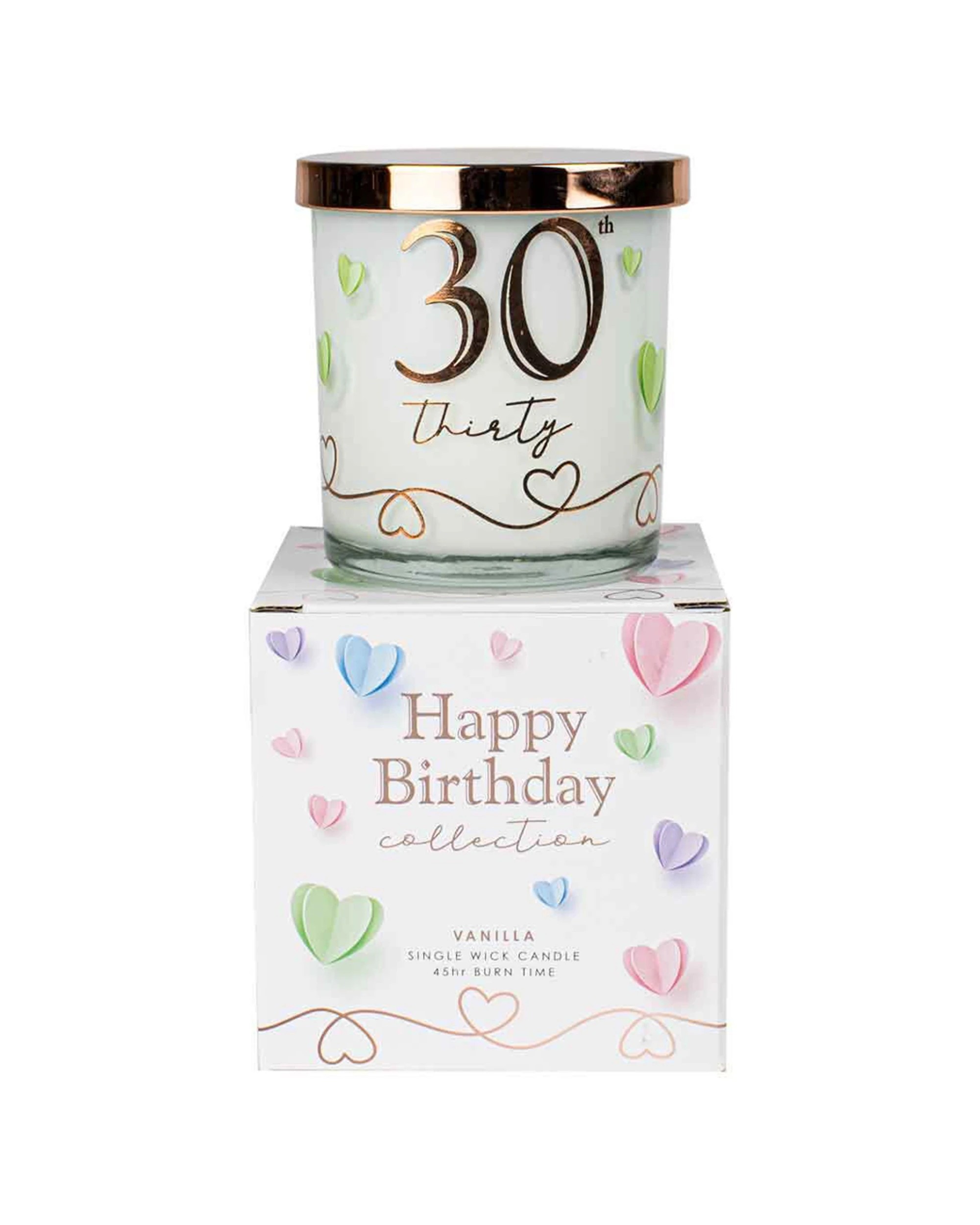 3 Lmd 30th Birthday Candle Vanilla Scented Home Fragrance Round Gold 9cm
 - White, 3 of 3