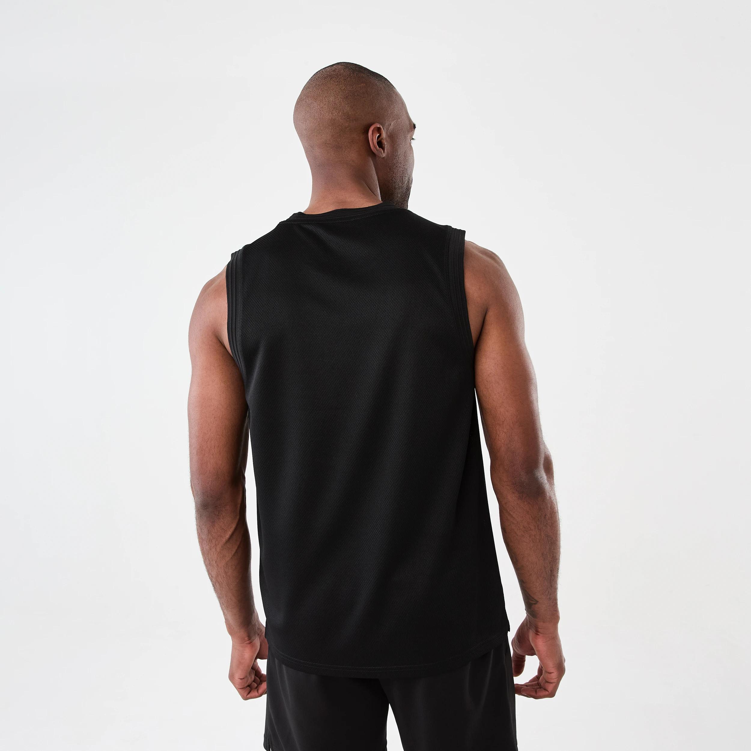 3 Active Mens Relaxed Basketball Tank BLACK, 3 of 6