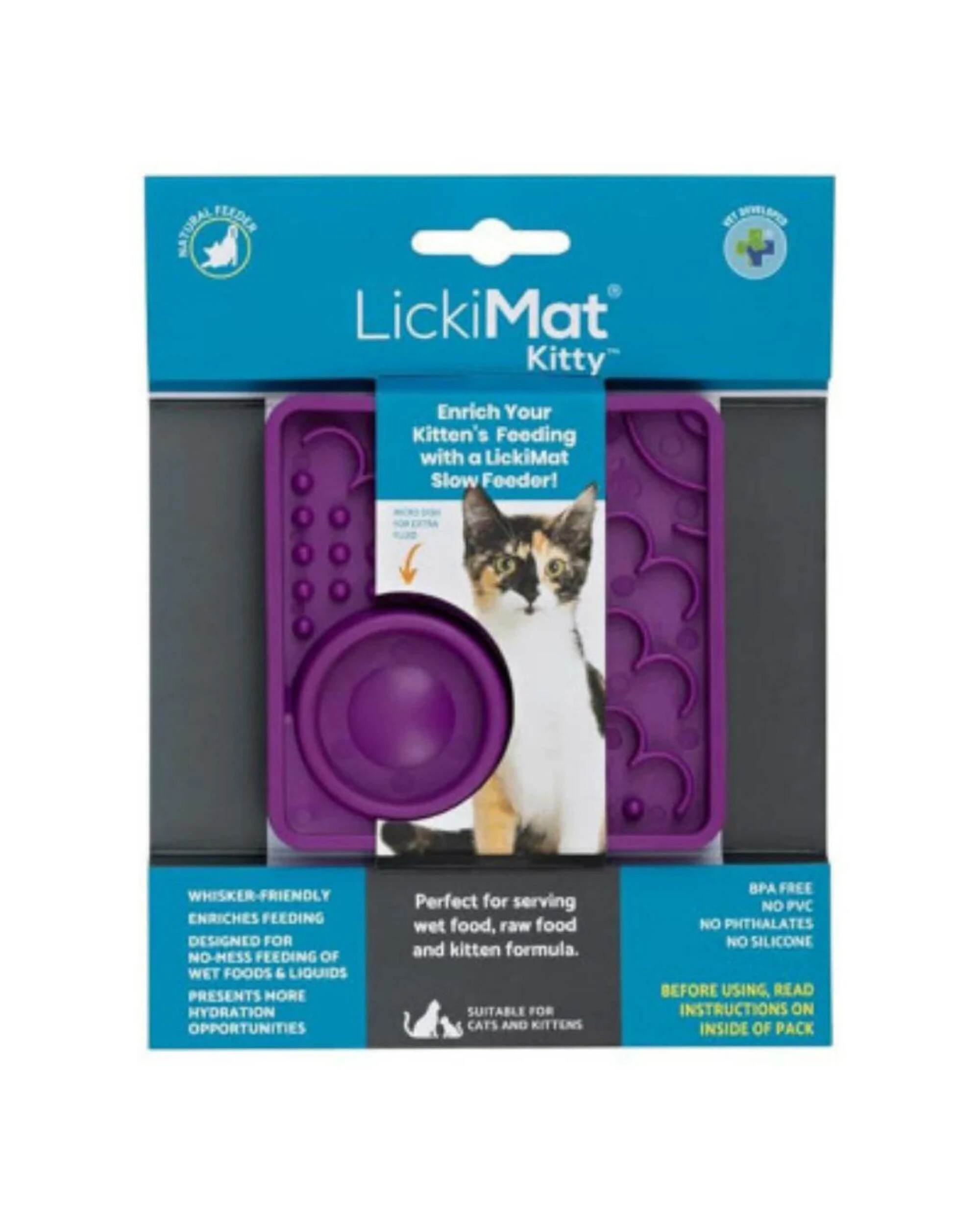 1 Lickimat Cat Feeder Classic Kitty Purple, 1 of 1