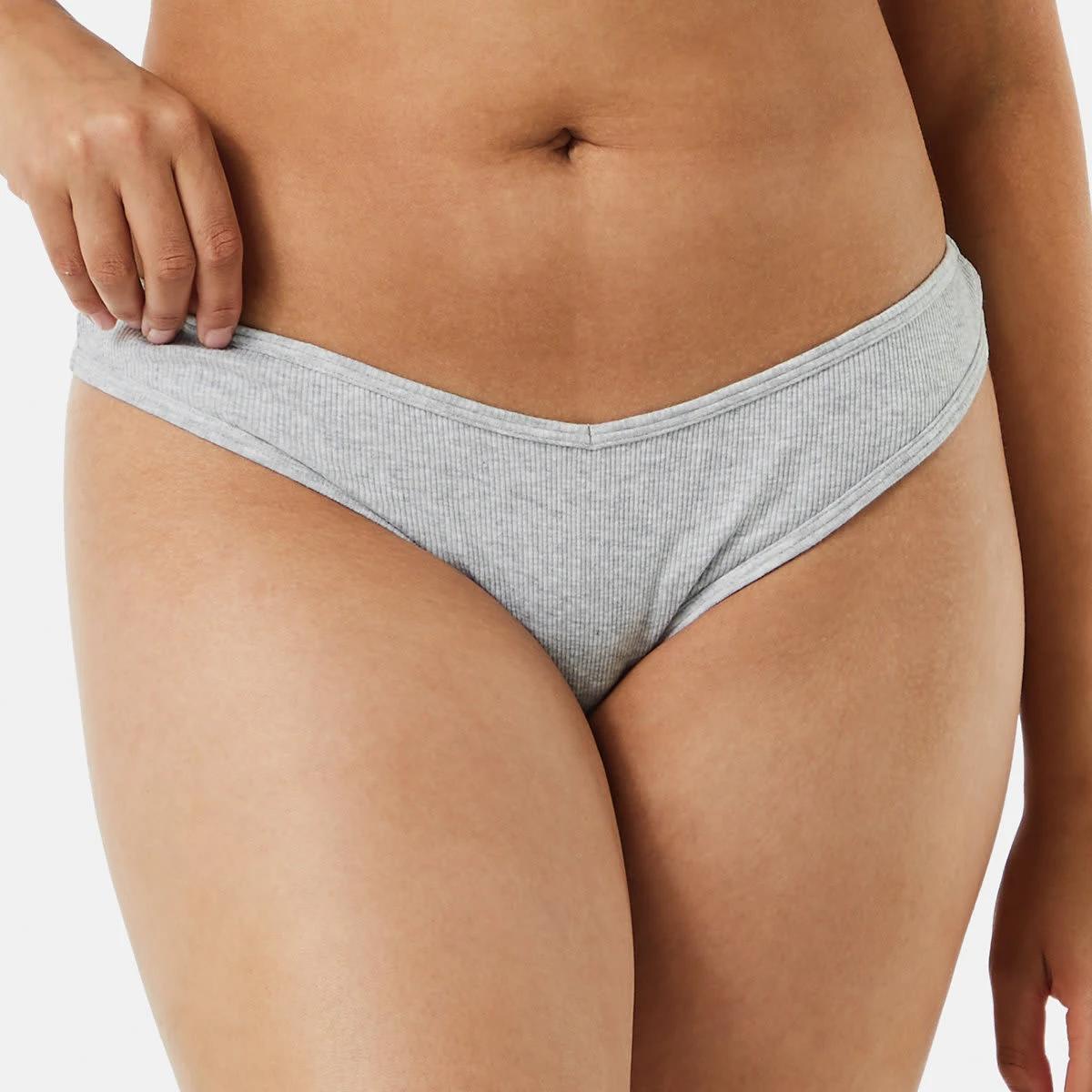 1 Ribbed G-string Briefs SILVER MARLE, 1 of 4