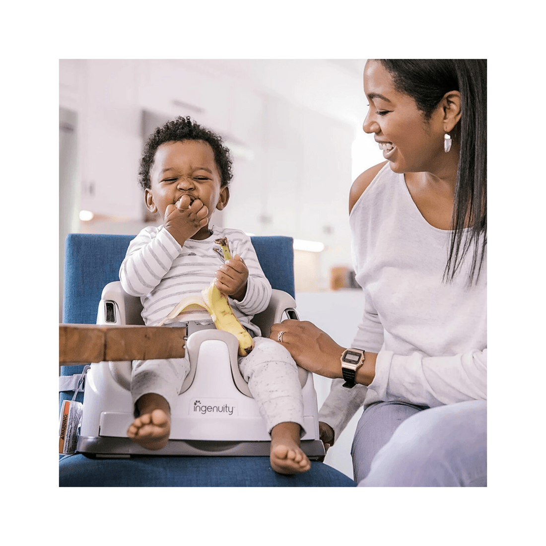 3 Ingenuity 2 In 1 Baby Feeding  Booster Chair Seat - Cashmere
 - Natural, 3 of 10