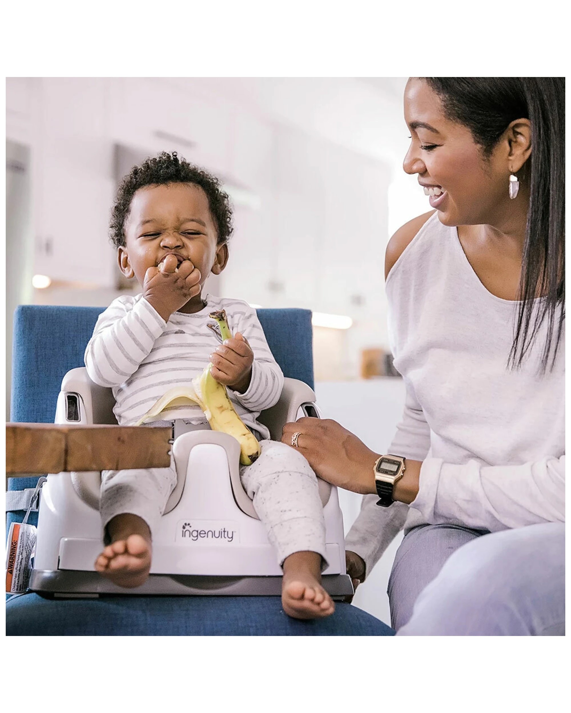 3 Ingenuity 2 In 1 Baby Feeding  Booster Chair Seat - Cashmere
 - Natural, 3 of 10