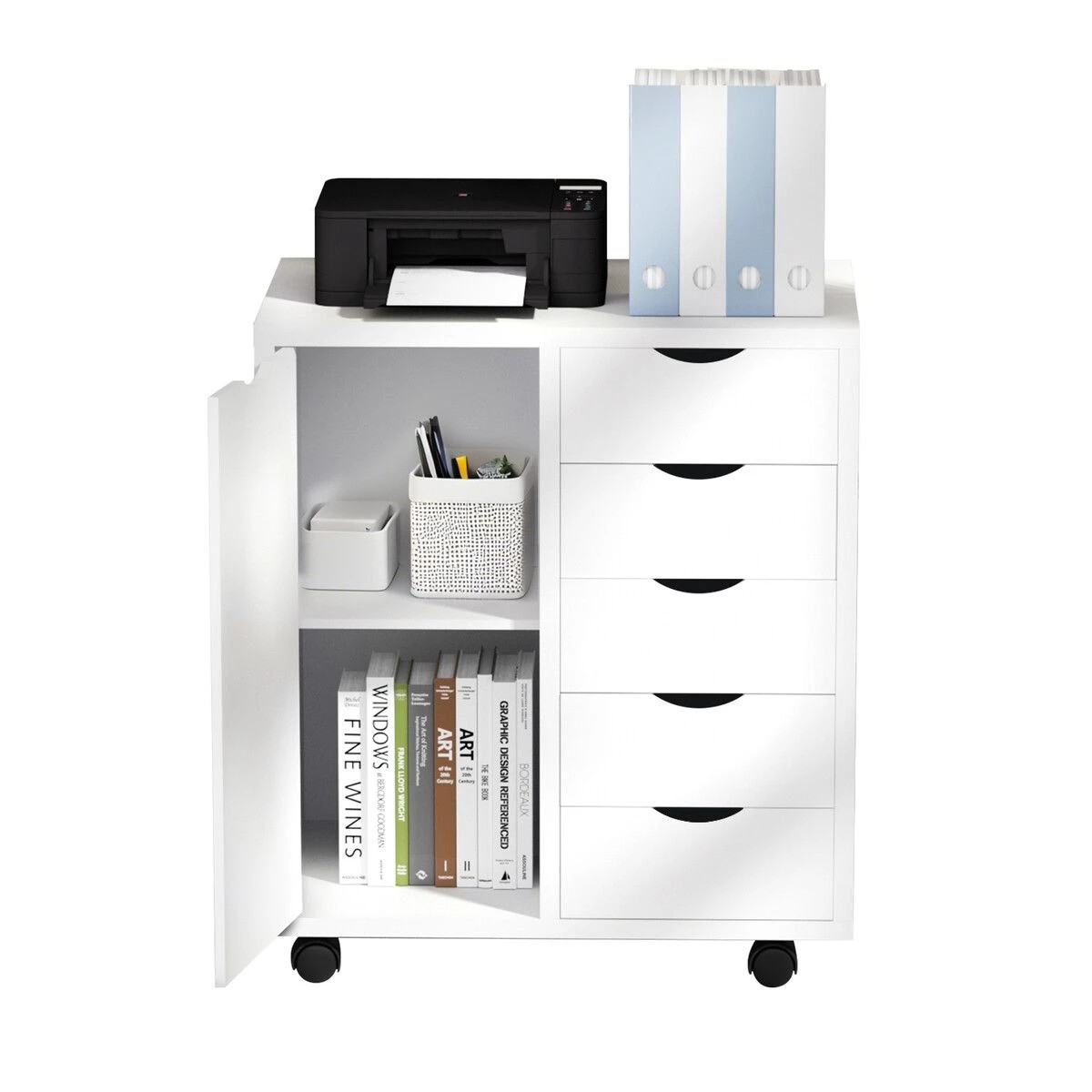 3 Ausway 5 Drawer File Cabinet Mobile Desk Filing Document Organiser, 3 of 7