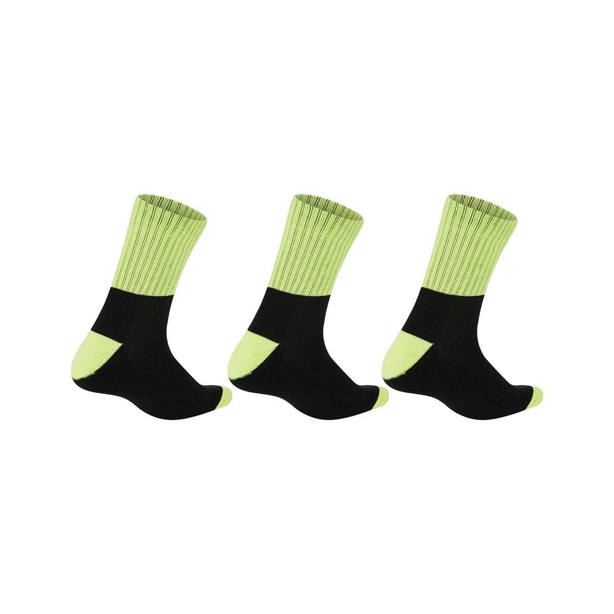 2 3 Pack Quarter Crew Work Socks BLACK YELLOW TOP, 2 of 3