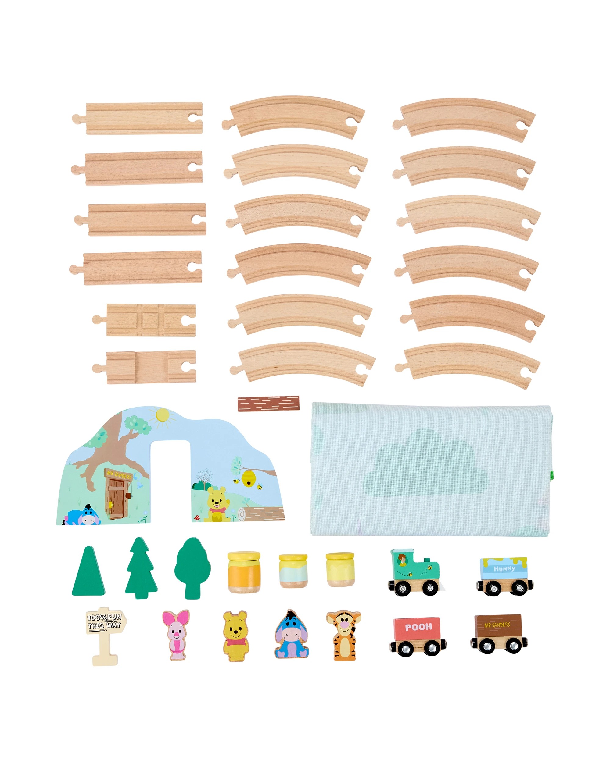 8 36 Piece Disney Winnie the Pooh Wooden Train Set, 8 of 10
