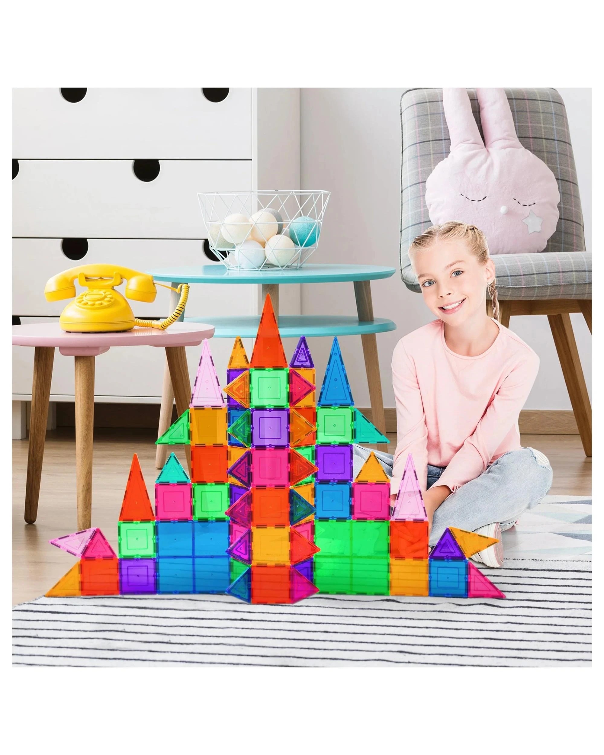 4 PicassoTiles Magnetic Tile Classic Building Set 101 Pieces, 4 of 9