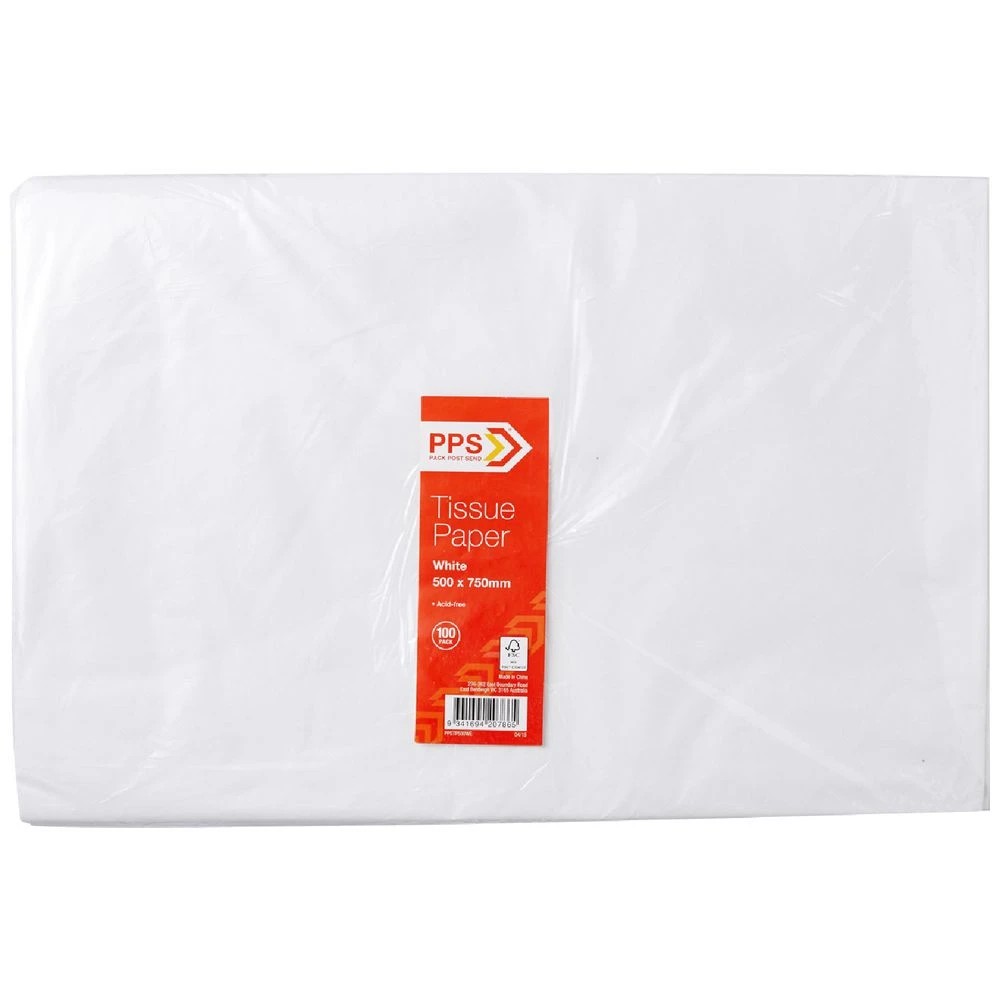 2 PPS Tissue Paper 500 x 750mm 100 Pack White, 2 of 2