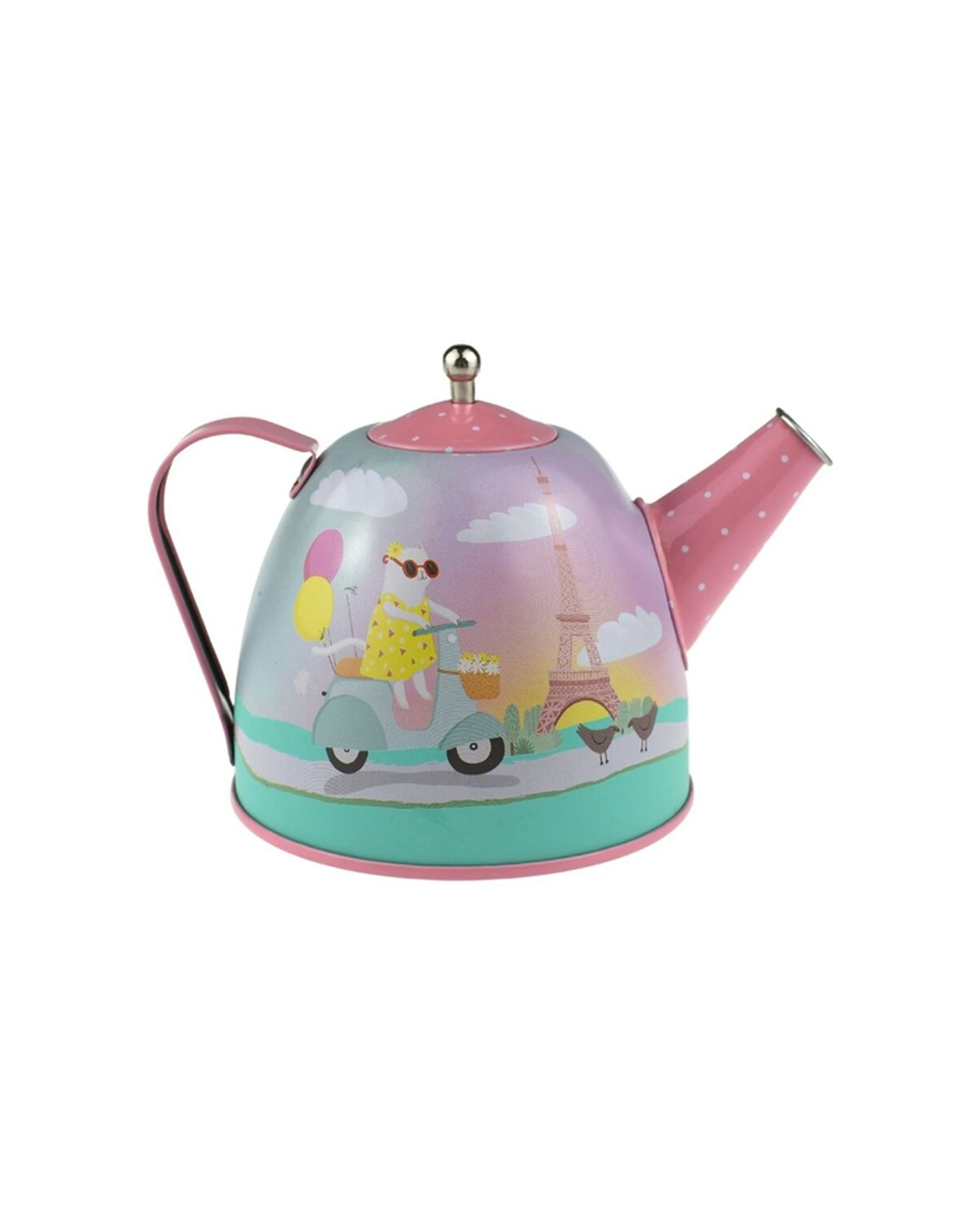 4 Kaper Kidz 15pc Animal Tourists Tin Tea Set Kids Pretend Play Toy - Multi, 4 of 8