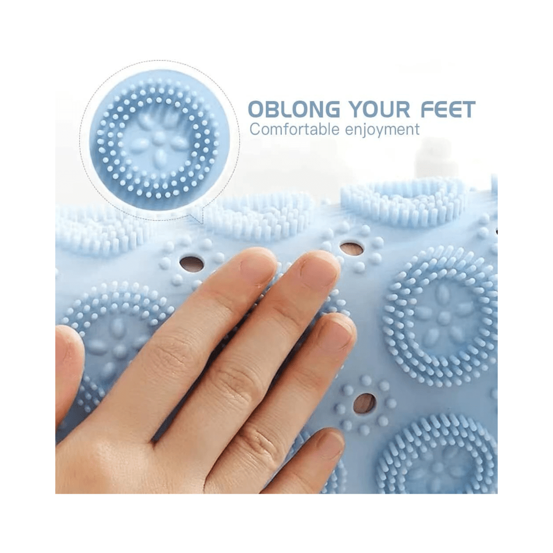 4 BR Home Round Non-Slip Shower Mat with Quick Drain and Massage Features, 4 of 8