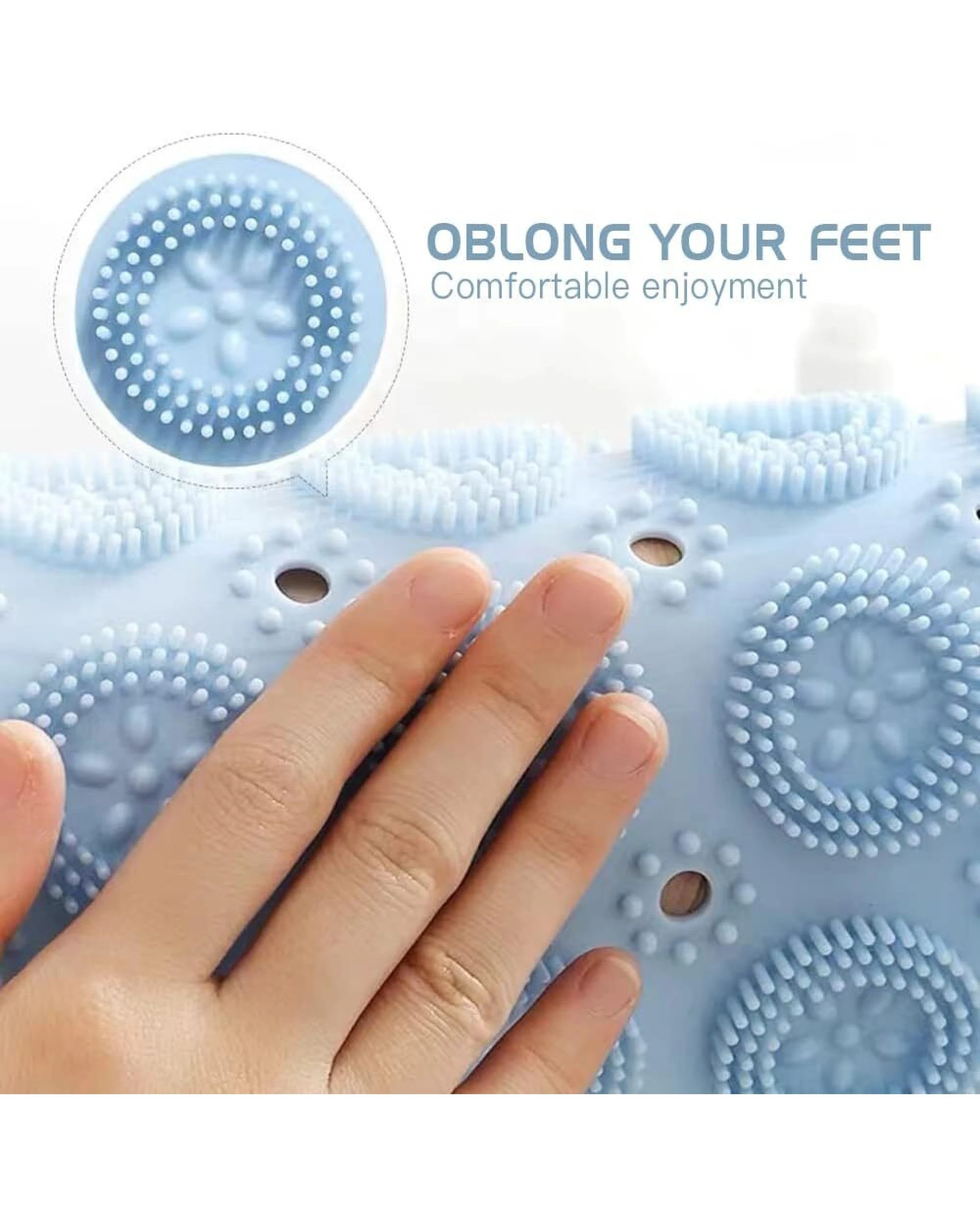 4 BR Home Round Non-Slip Shower Mat with Quick Drain and Massage Features, 4 of 8