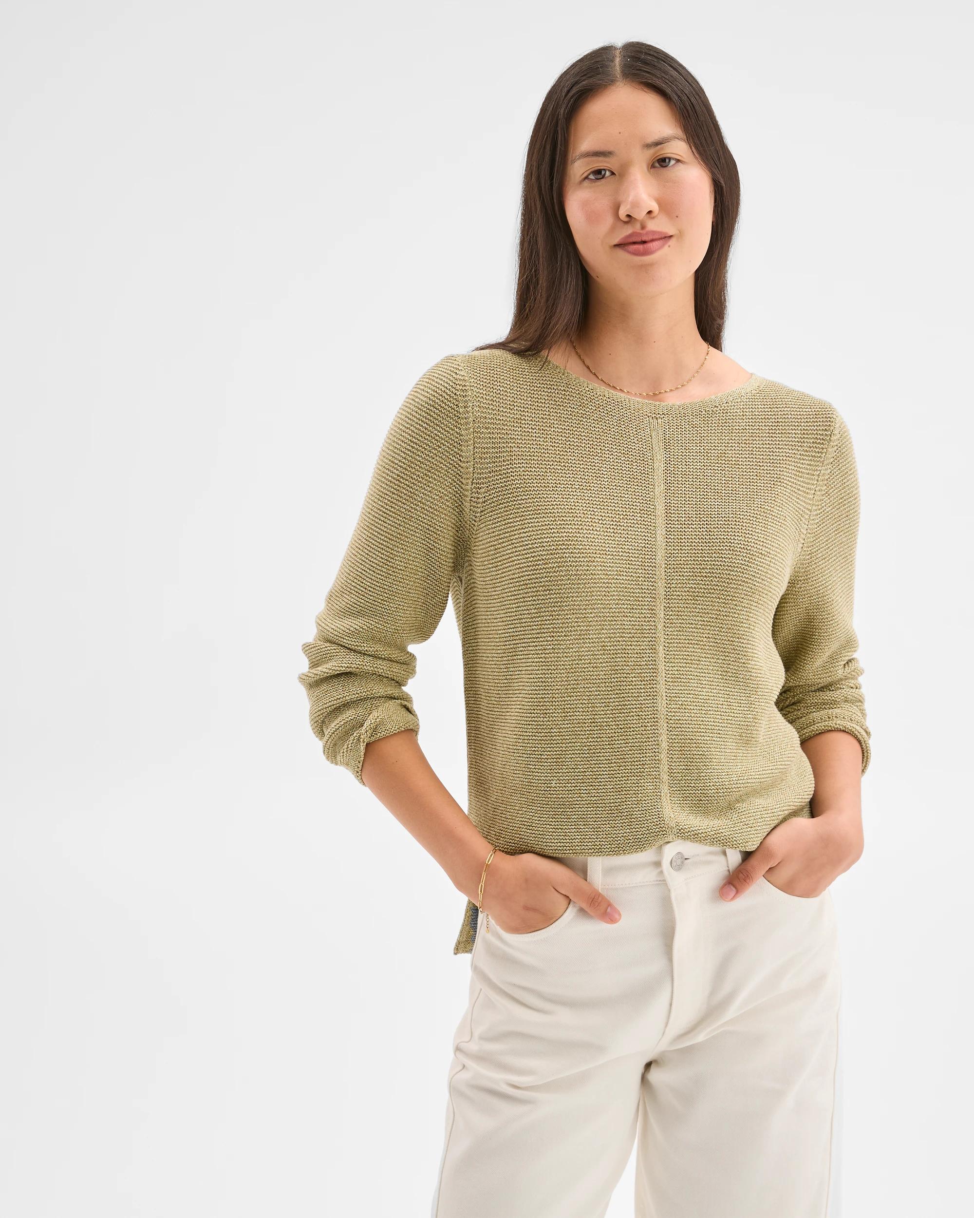 1 Target Woman Australian Cotton Blend Ottoman Twist Jumper SPRING SAGE, 1 of 5