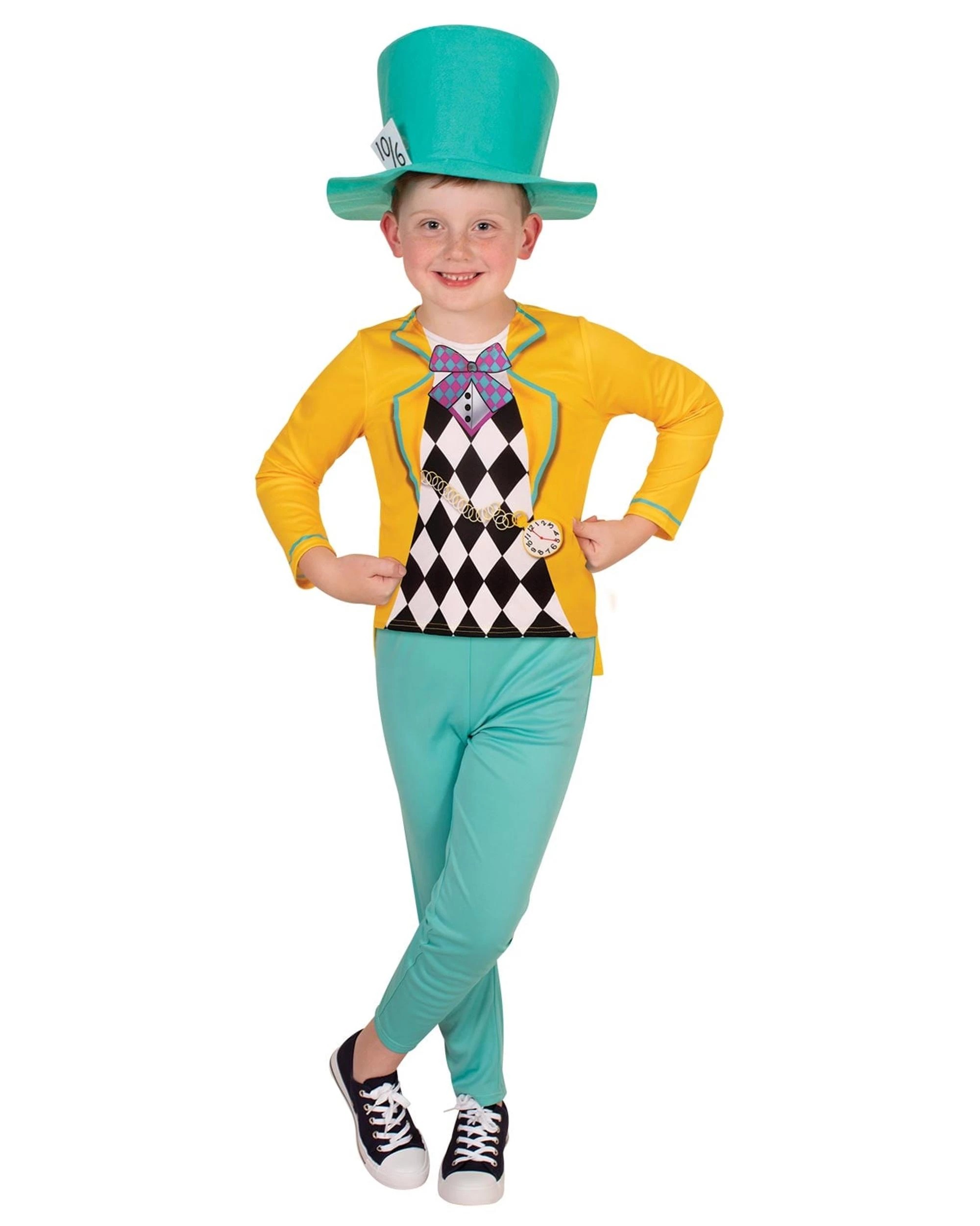 3 Disney Alice in Wonderland Mad Hatter Boys Costume Size 3-5 Years, 3 of 4