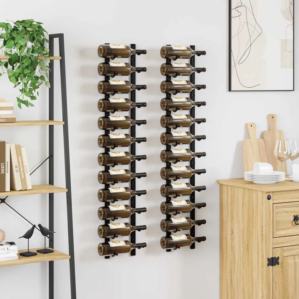 2 Vidaxl Wine Rack Wine Rack, Wine Racks - Black, 2 of 9