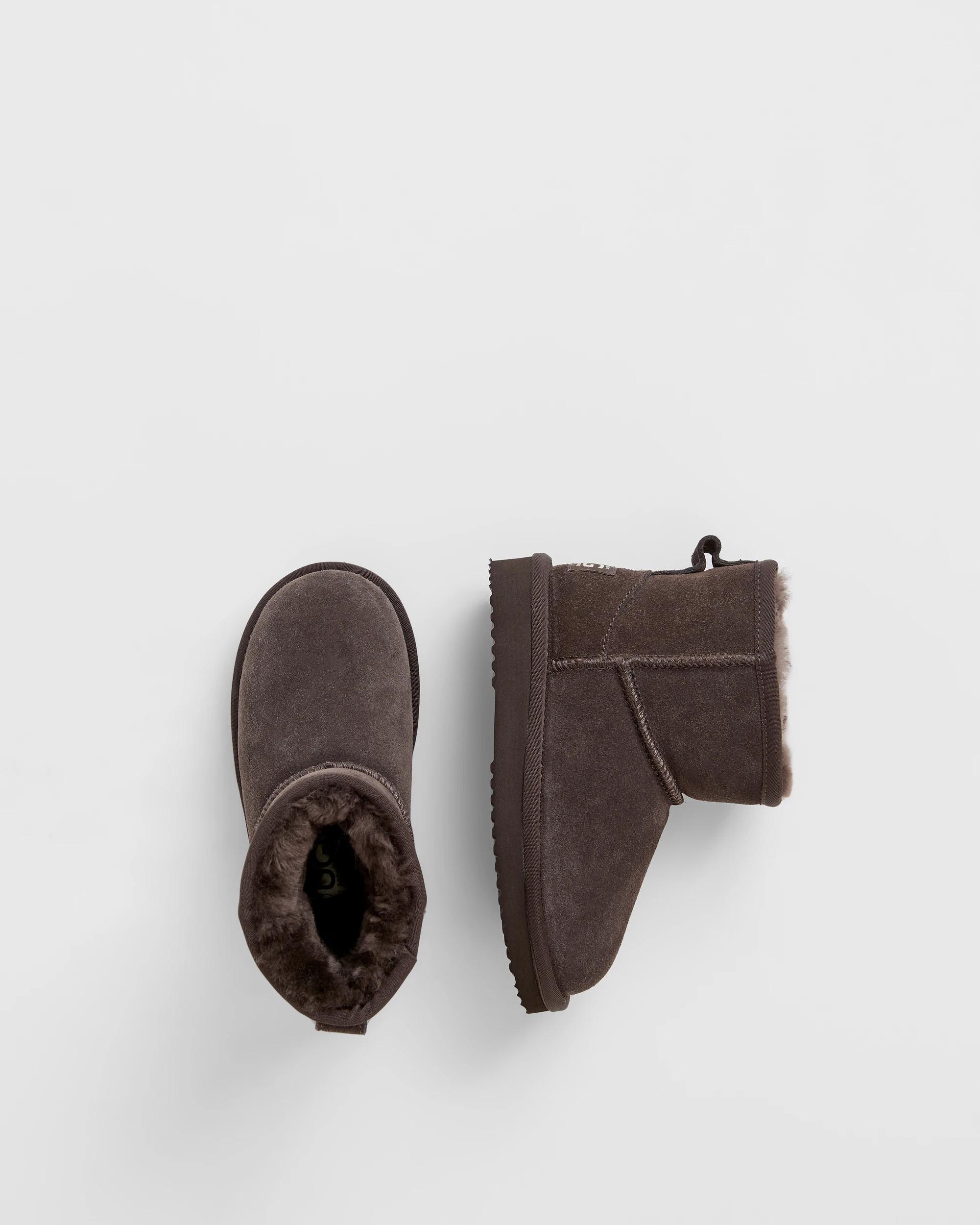 3 Australian Design Ugg Boots and Slippers Australian Design Suede Leather Kids Slipper Boot CHOCOLATE, 3 of 3