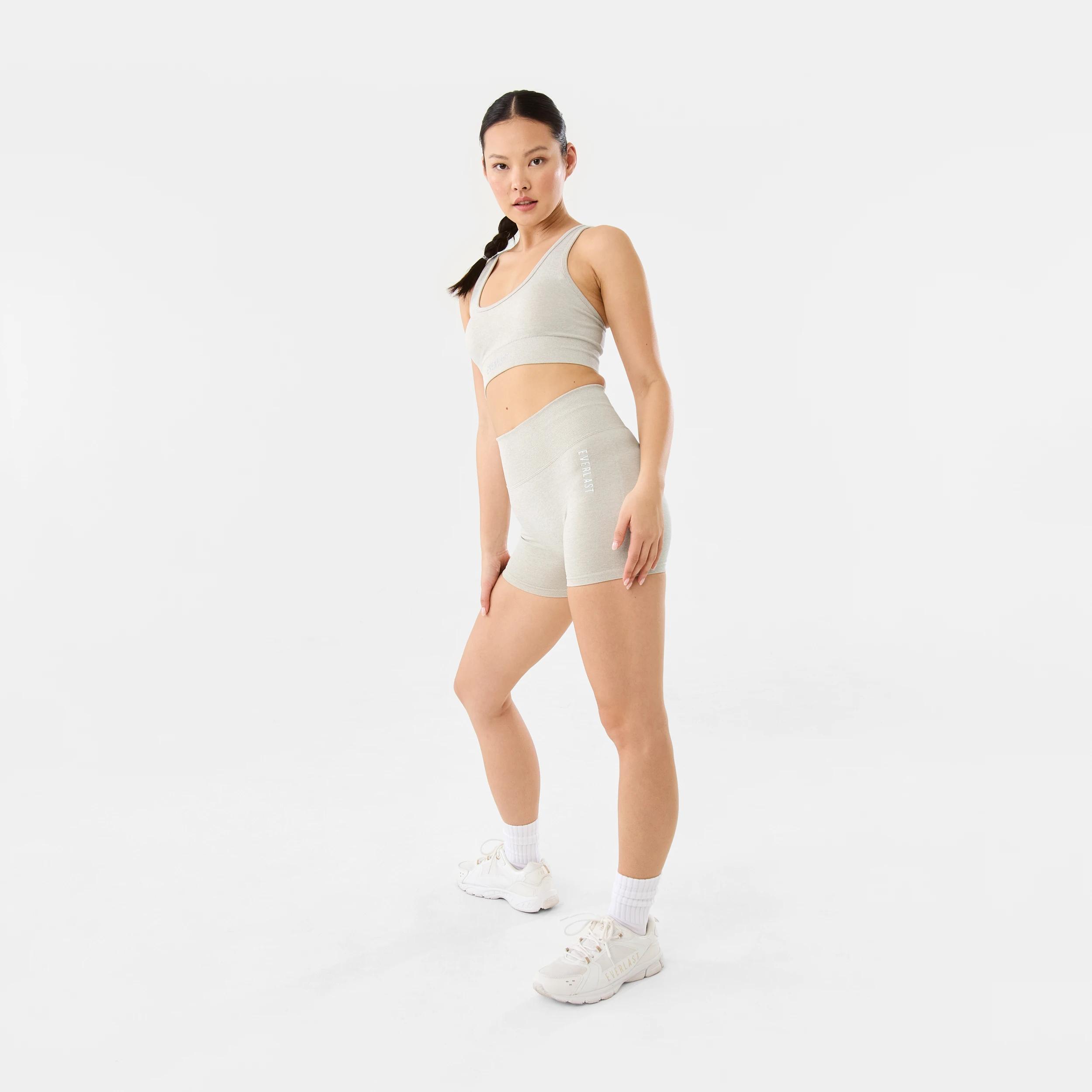 3 Everlast Womens Contour Seamfree Bike Shorts EVERLAST SIMPLE LOGO OAT MARLE, 3 of 7