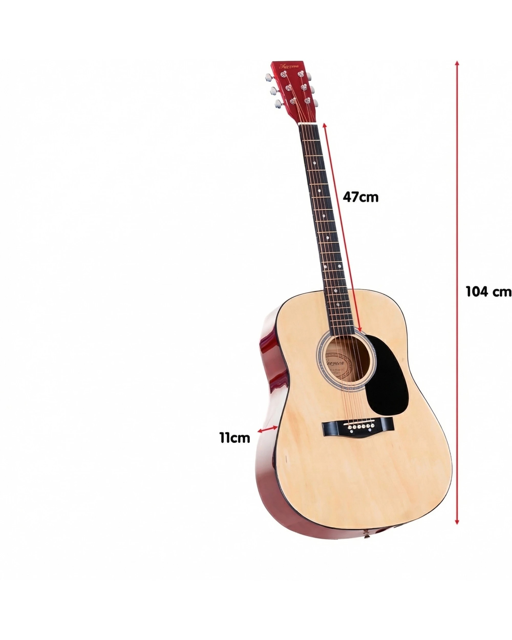 3 Karrera 41in Acoustic Wooden Guitar - Natural, 3 of 5