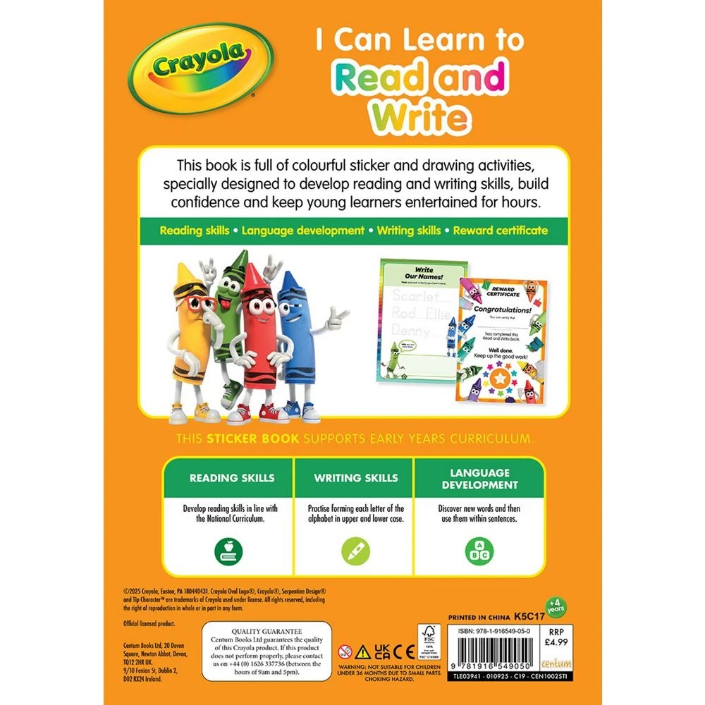 2 Crayola Early Years 4+ I Can Learn to Read & Write 32 Pages, 2 of 2