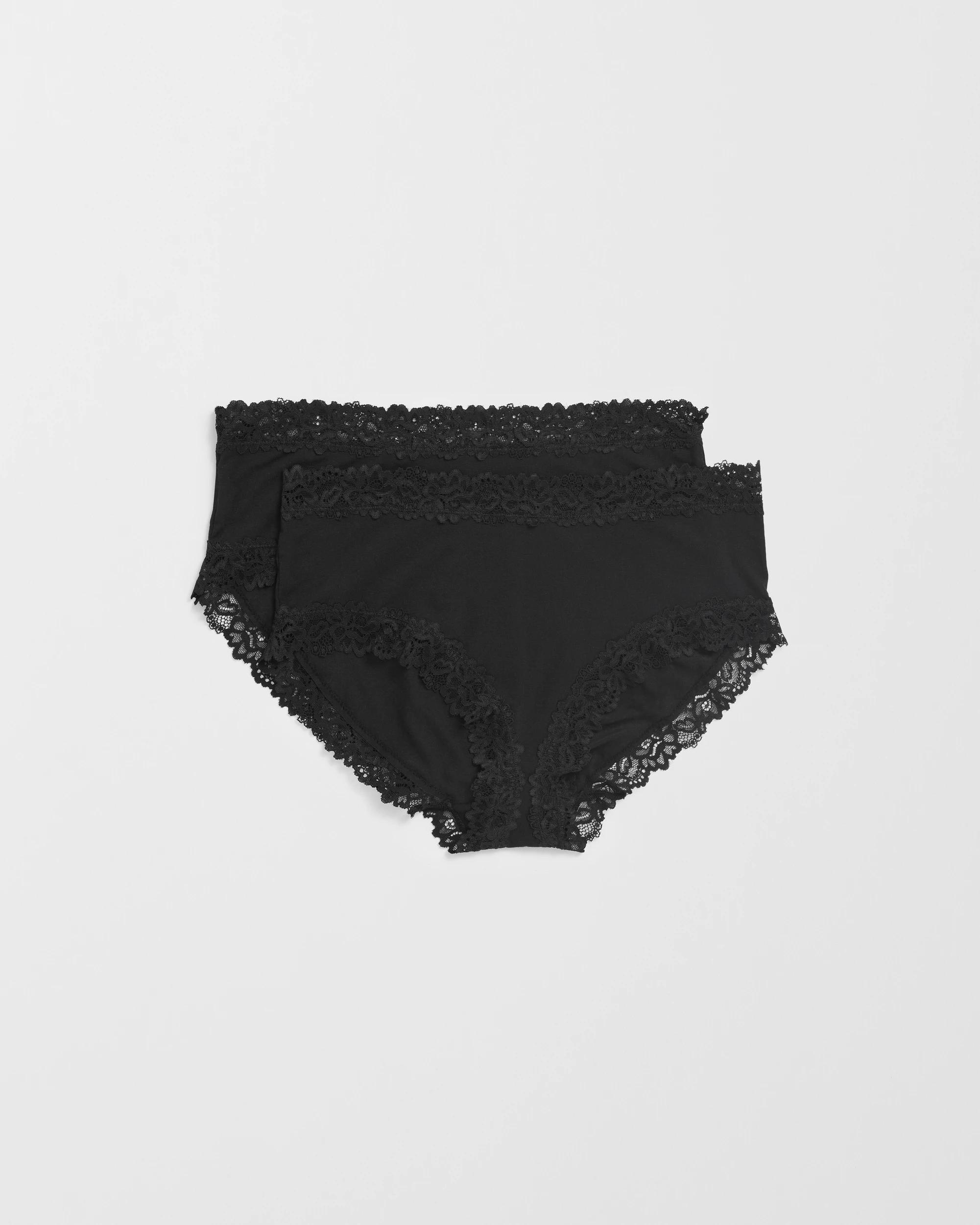 1 Target Woman 2 Pack Lace Midi Briefs BLACK, 1 of 8